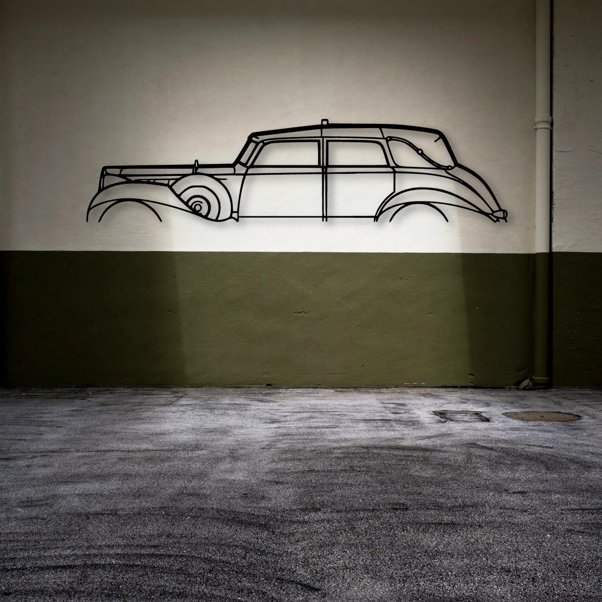 Packard Twelve 1938 Classic Silhouette Metal Wall Art - Automotive Garage Decor