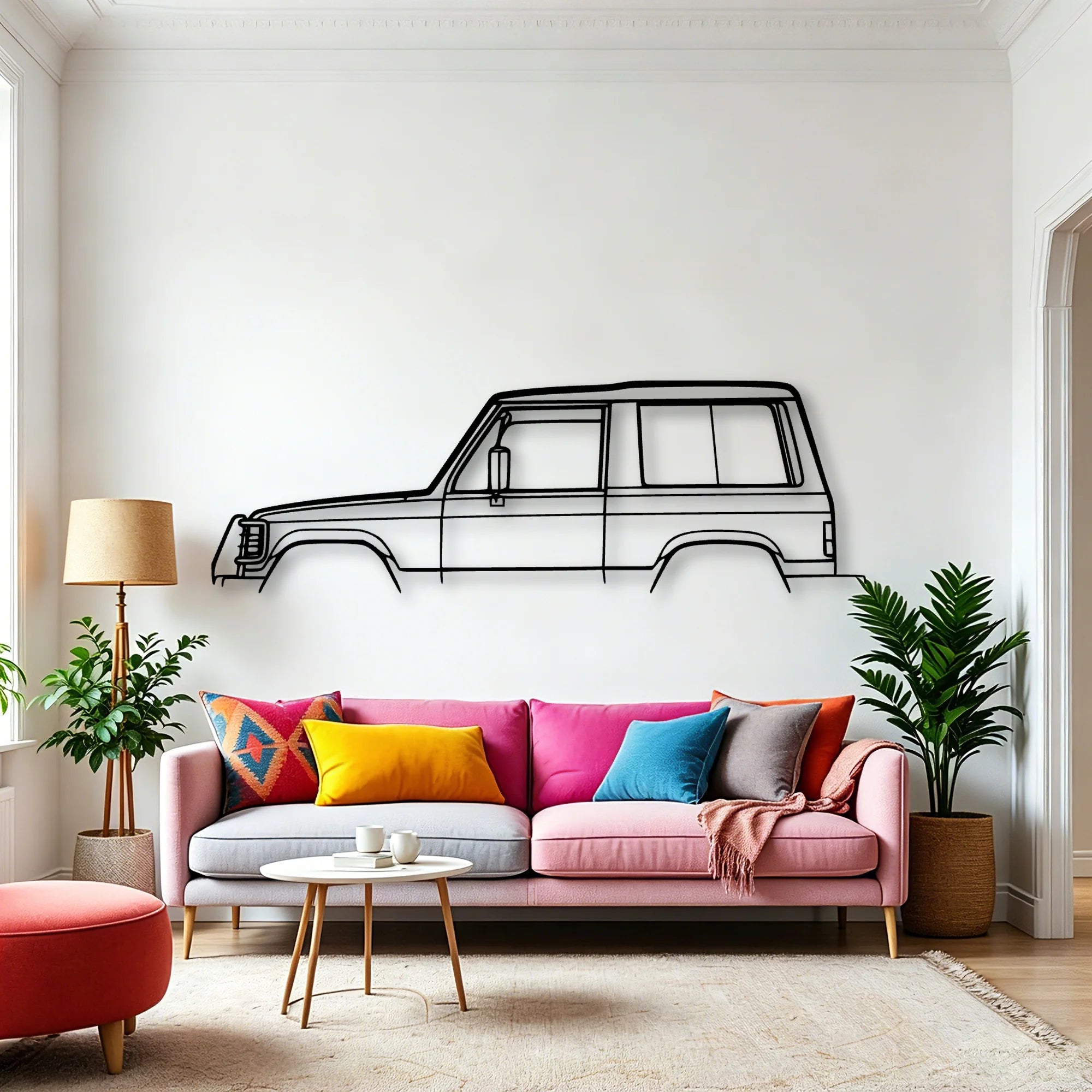Pajero 1987 Classic Silhouette Metal Wall Art - Automotive Garage Decor