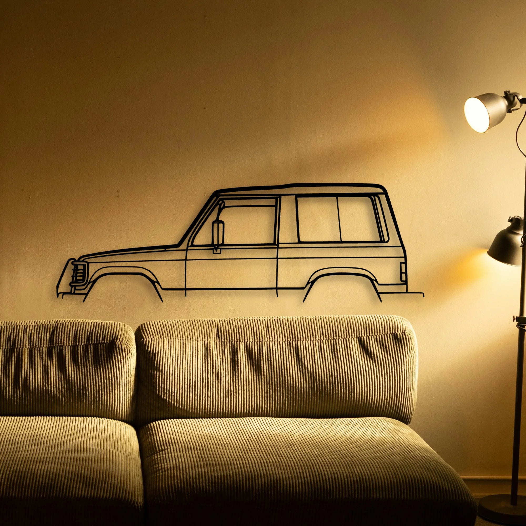 Pajero 1987 Classic Silhouette Metal Wall Art - Automotive Garage Decor