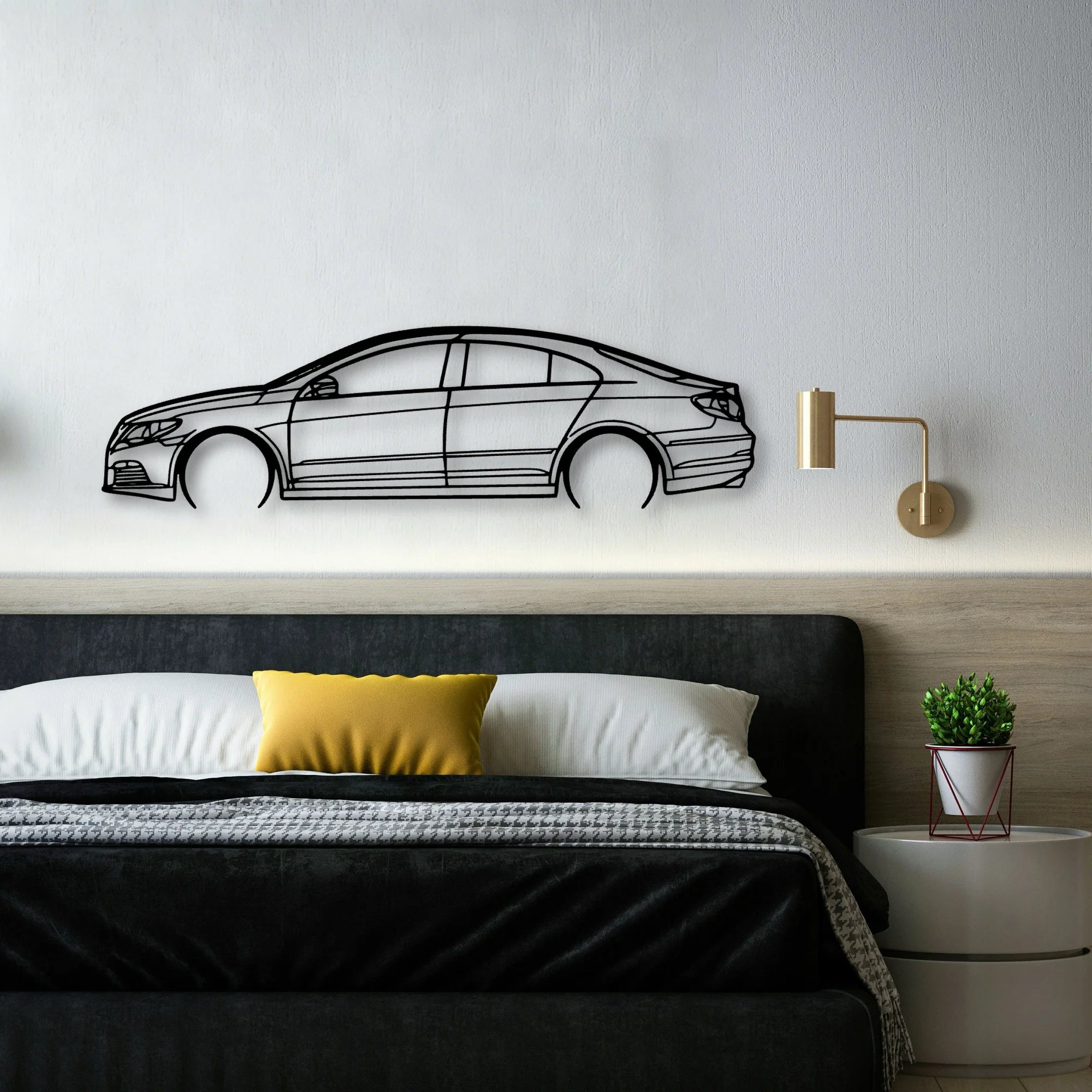 Passat CC 2012 Classic Silhouette Metal Wall Art - Automotive Garage Decor