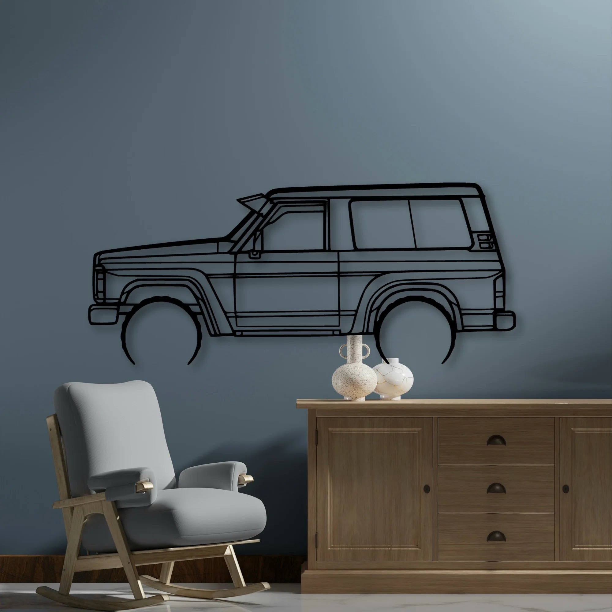 Patrol GQ 1988 Classic Silhouette Metal Wall Art - Automotive Garage Decor