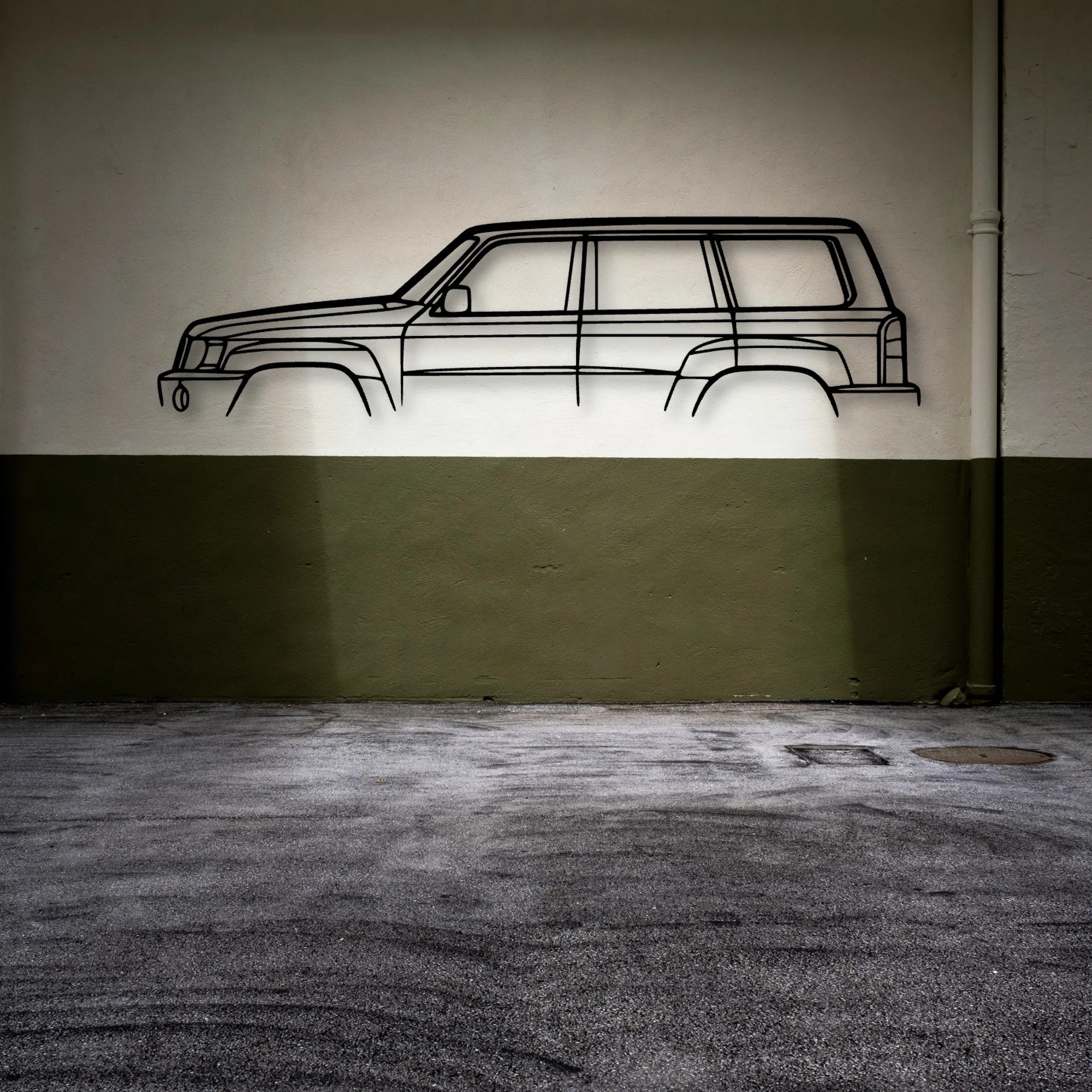 Patrol Super Safari Classic Silhouette Metal Wall Art - Automotive Garage Decor