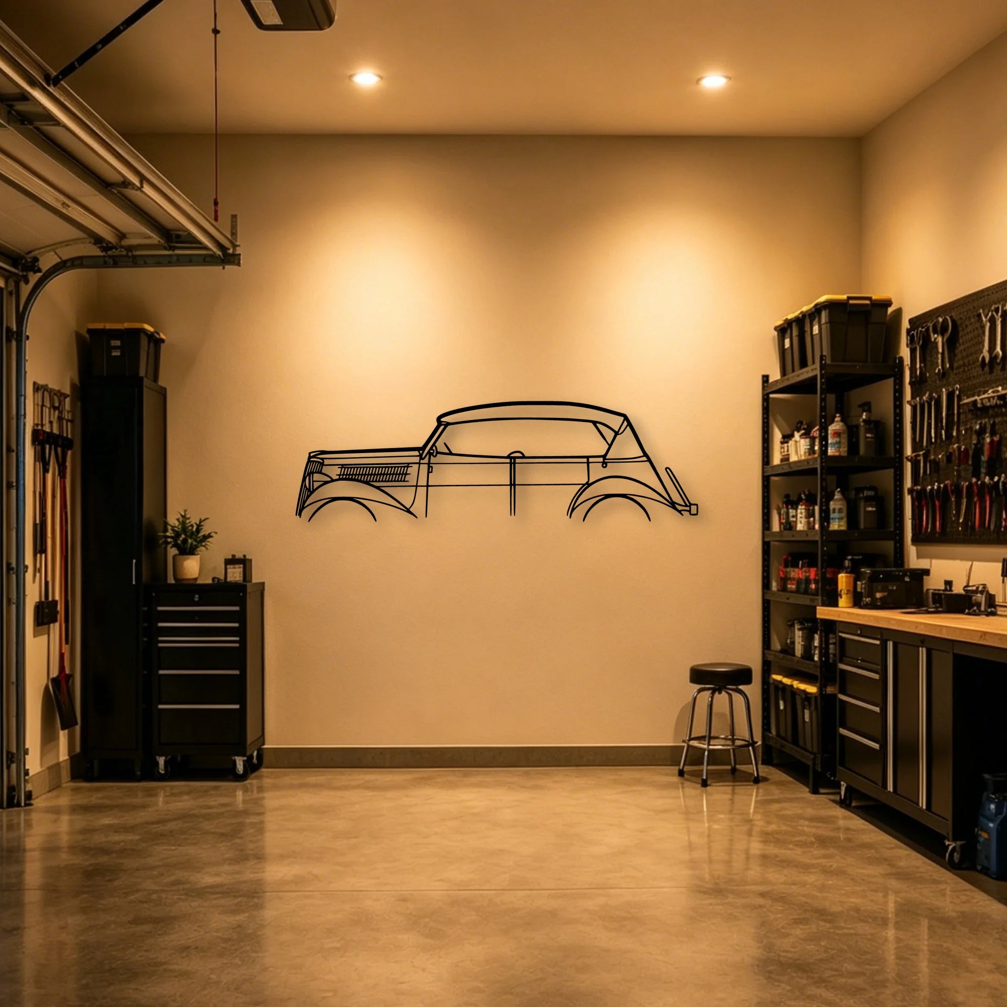 Phaeton 1930 Classic Silhouette Metal Wall Art - Automotive Garage Decor