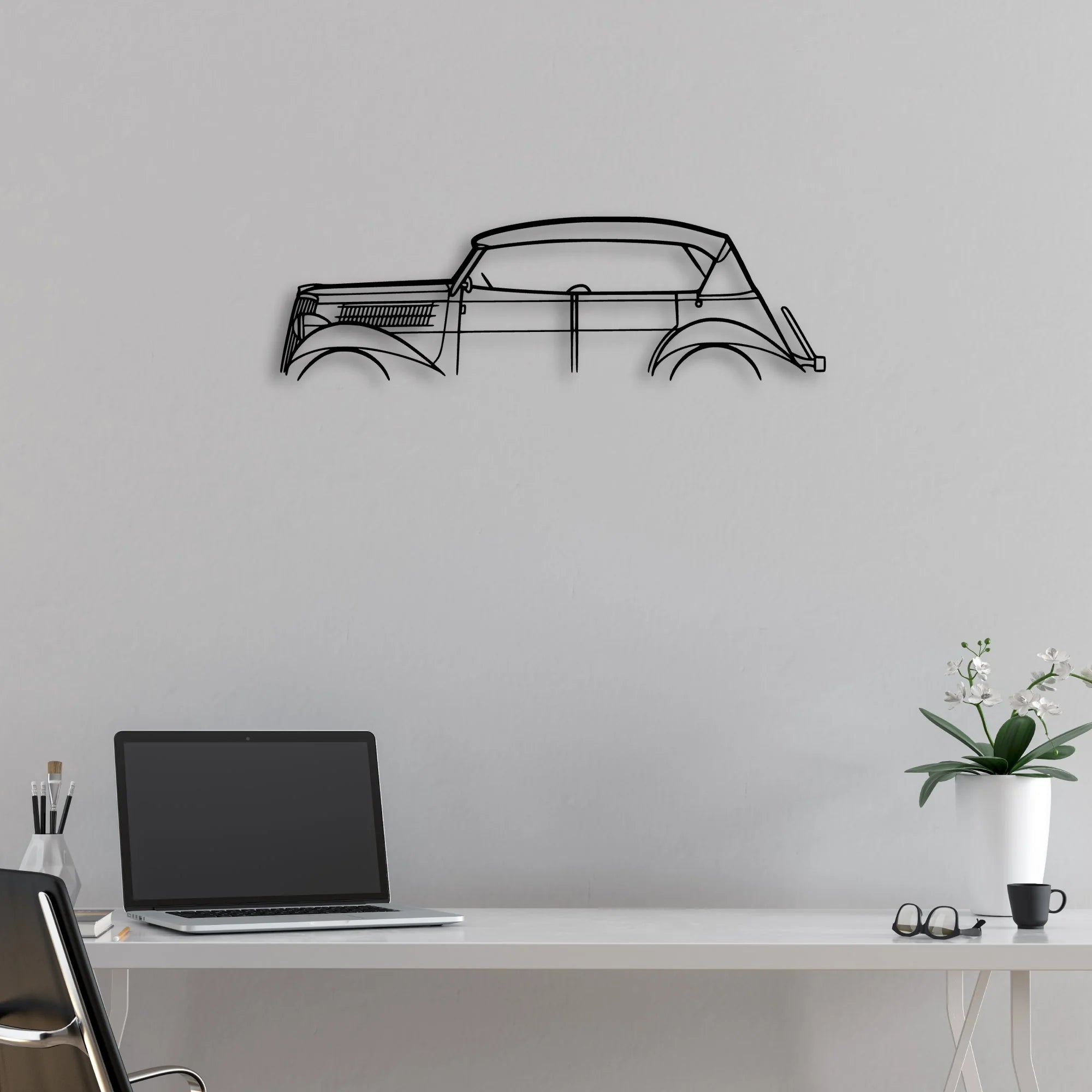 Phaeton 1930 Classic Silhouette Metal Wall Art - Automotive Garage Decor