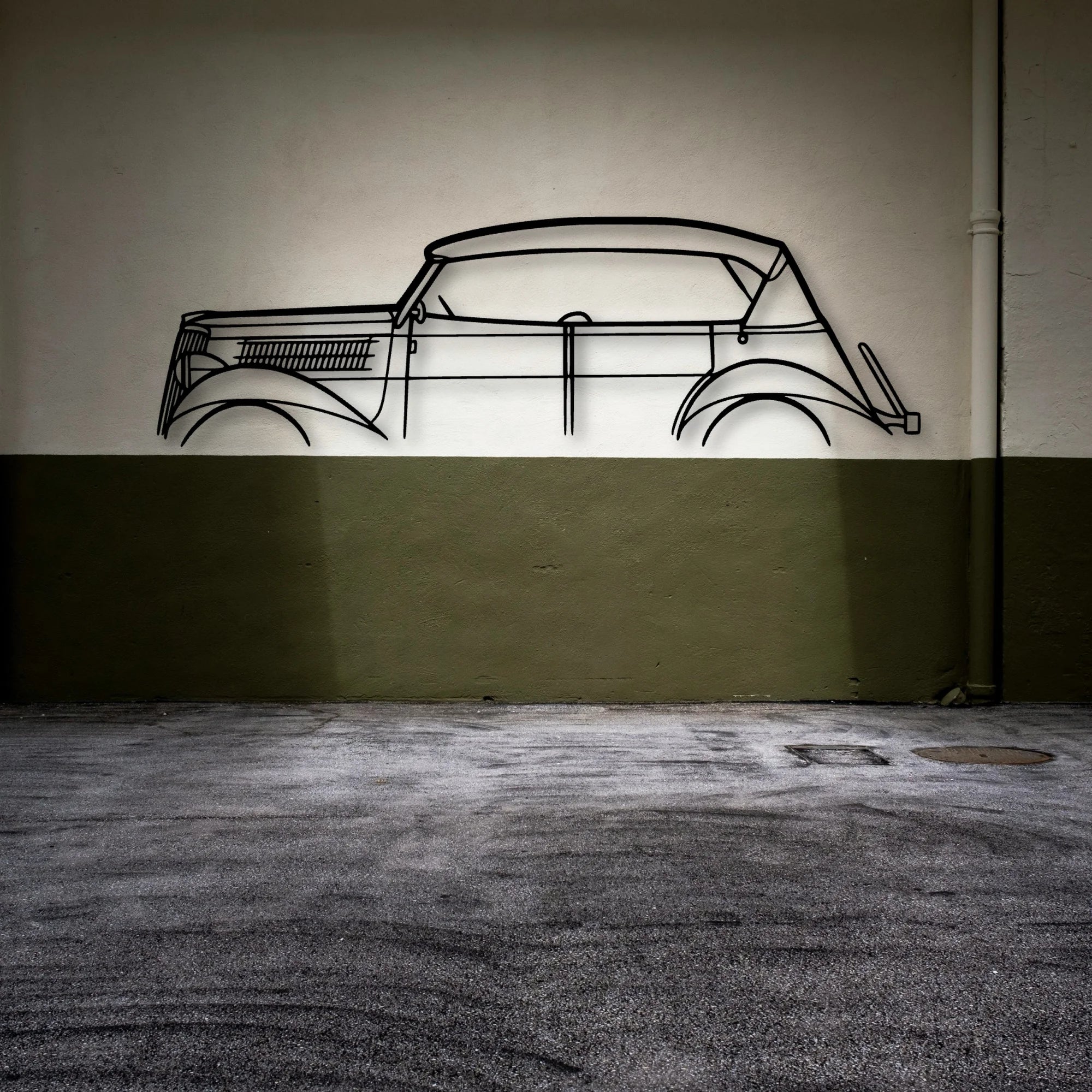Phaeton 1930 Classic Silhouette Metal Wall Art - Automotive Garage Decor
