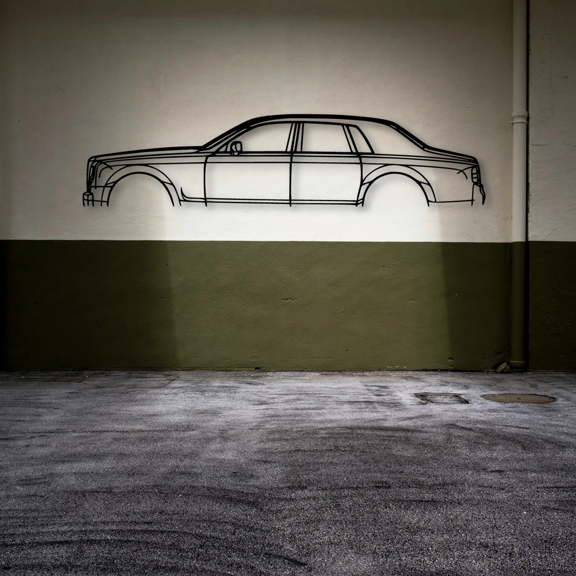 Phantom 2007 Classic Silhouette Metal Wall Art - Automotive Garage Decor