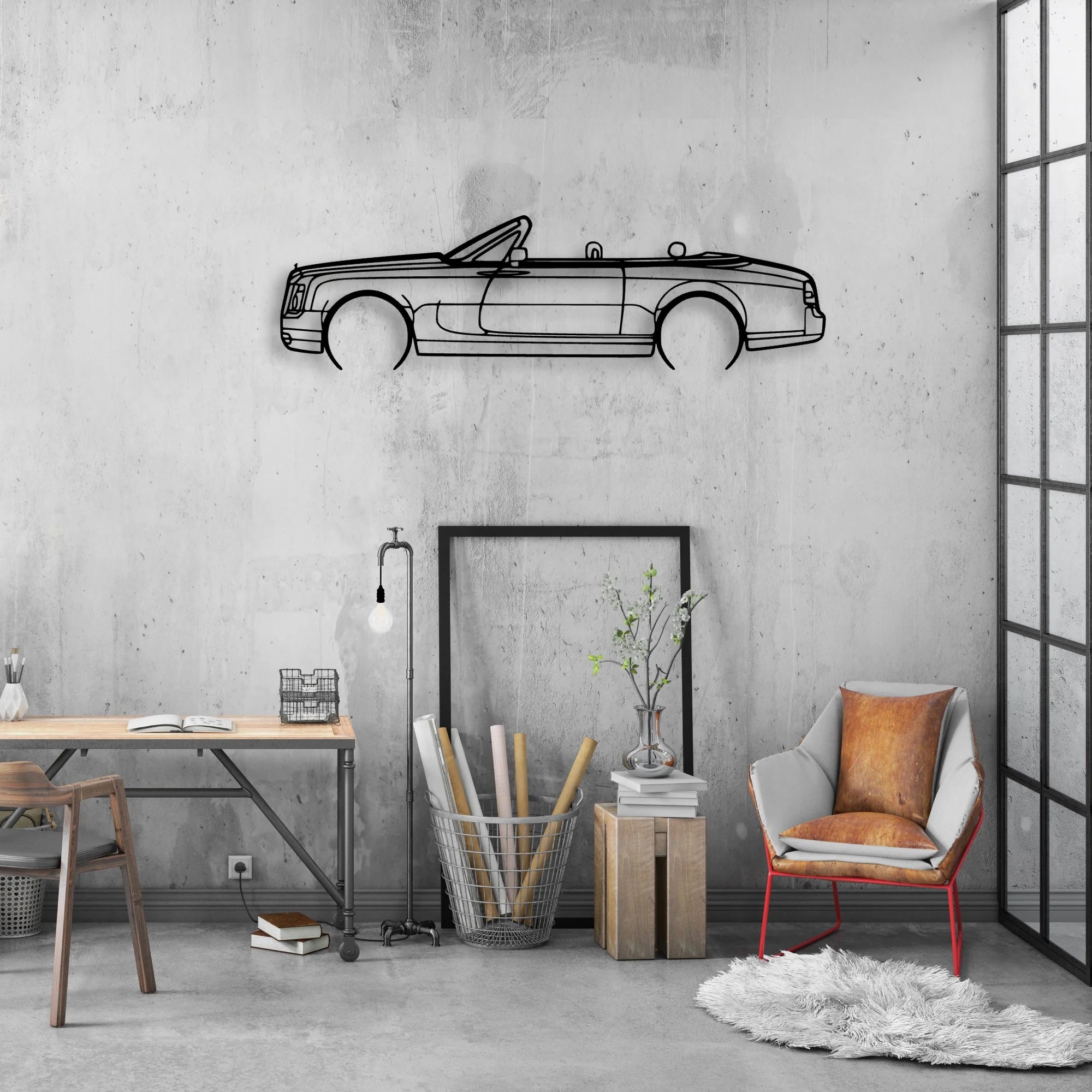 Phantom Drophead 2008 Classic Silhouette Metal Wall Art - Automotive Garage Decor
