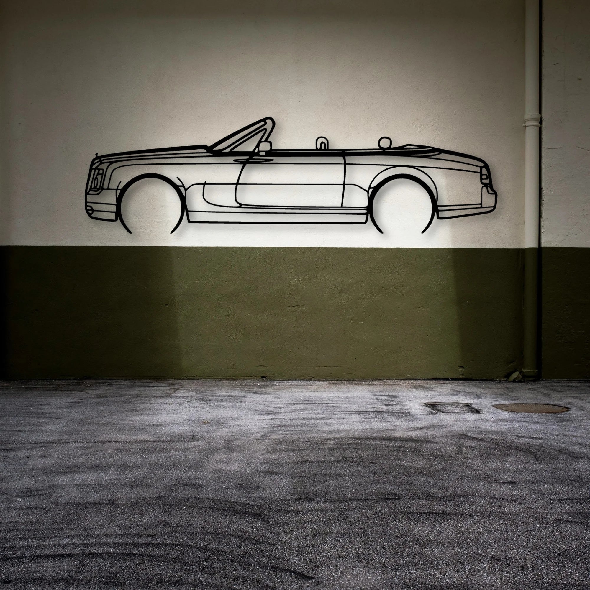 Phantom Drophead 2008 Classic Silhouette Metal Wall Art - Automotive Garage Decor