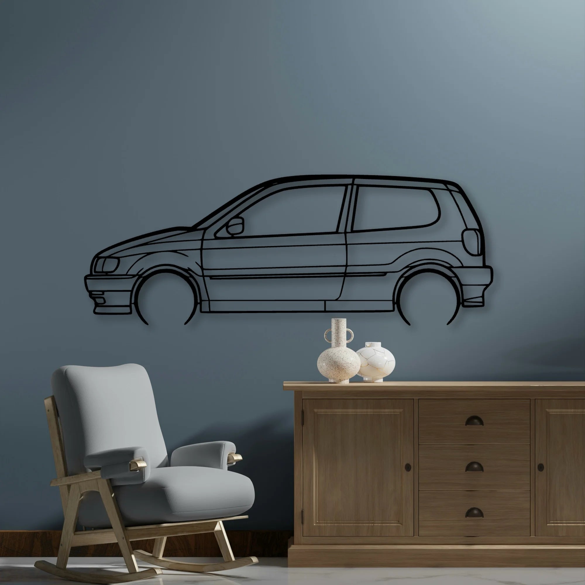 Polo 1995 Classic Silhouette Metal Wall Art - Automotive Garage Decor