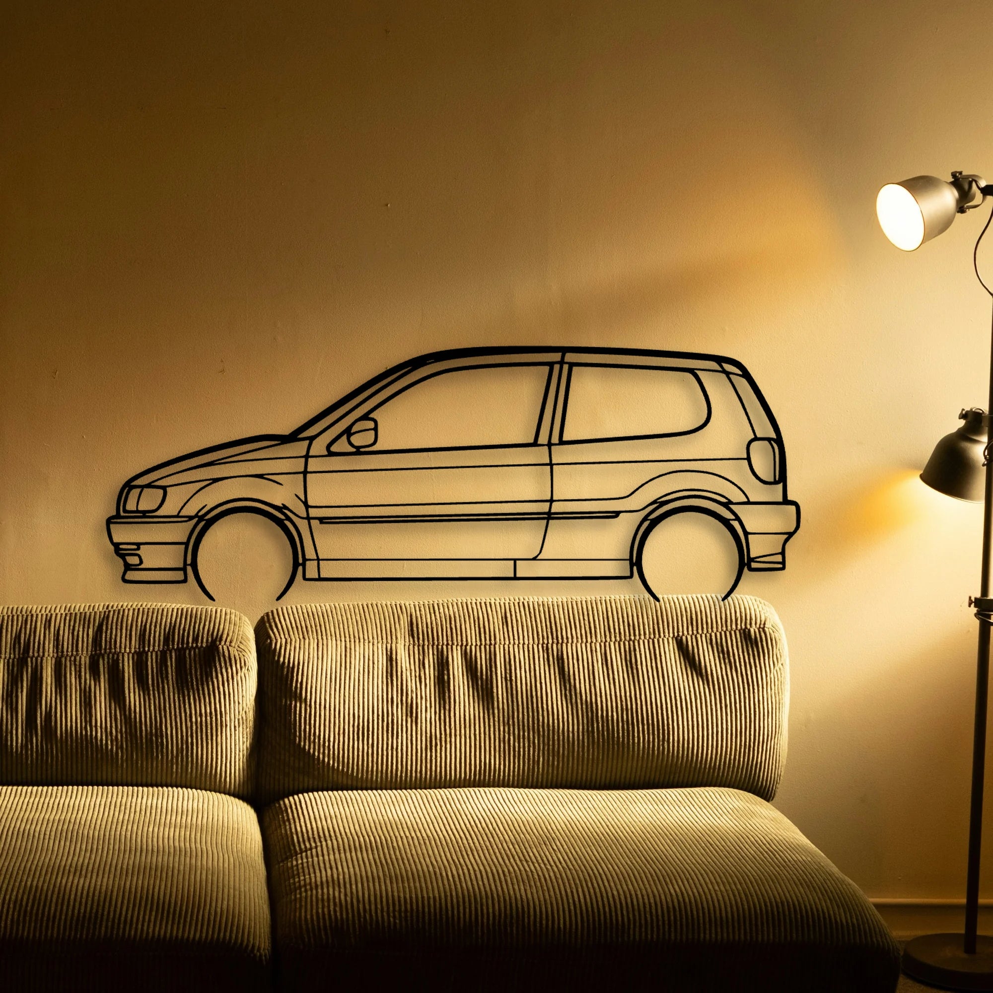Polo 1995 Classic Silhouette Metal Wall Art - Automotive Garage Decor