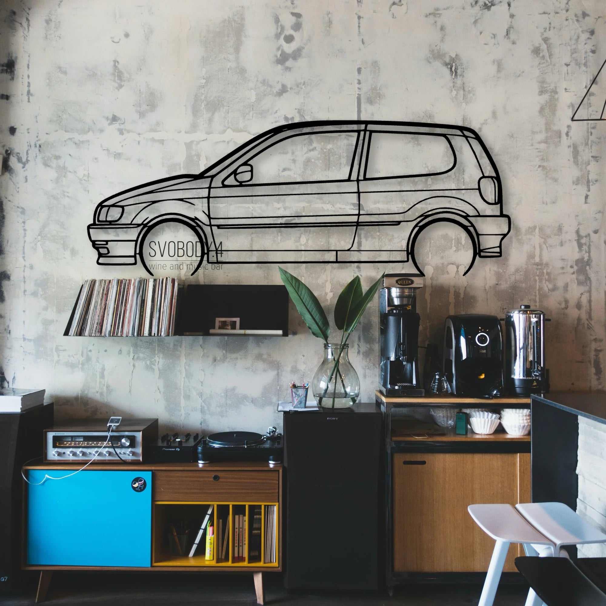 Polo 1995 Classic Silhouette Metal Wall Art - Automotive Garage Decor