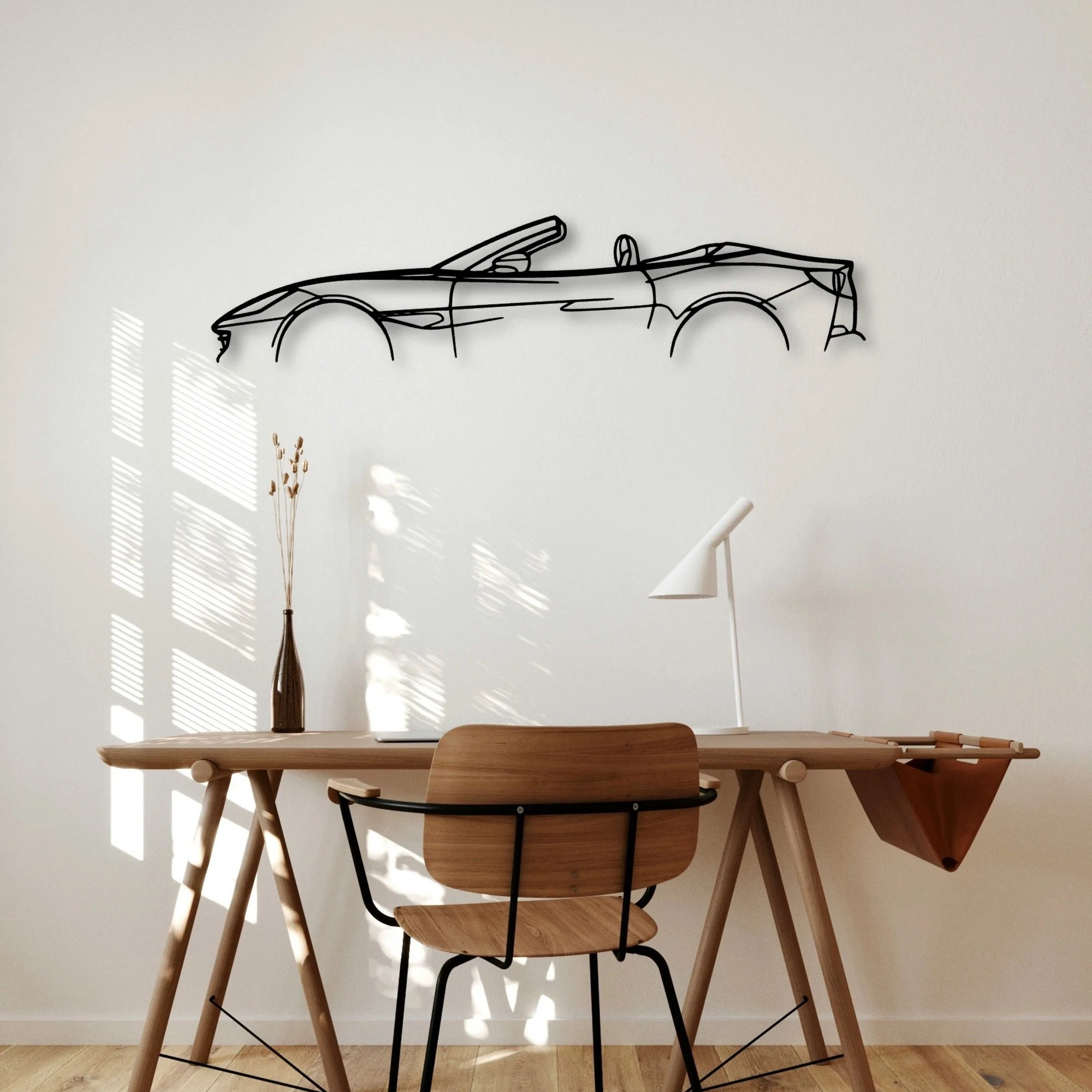 Portofino Top Down Classic Silhouette Metal Wall Art - Automotive Garage Decor