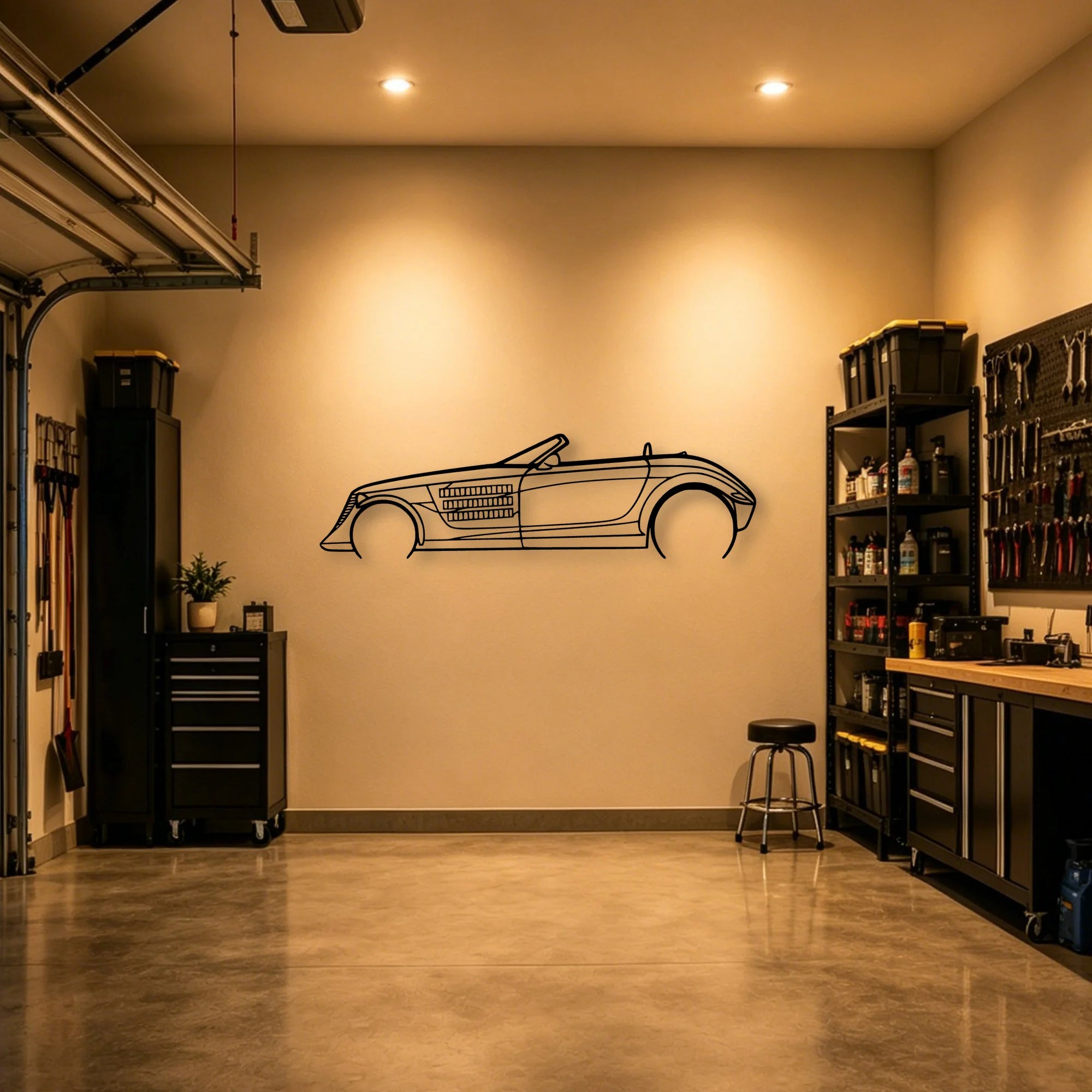 Prowler Classic Silhouette Metal Wall Art - Automotive Garage Decor
