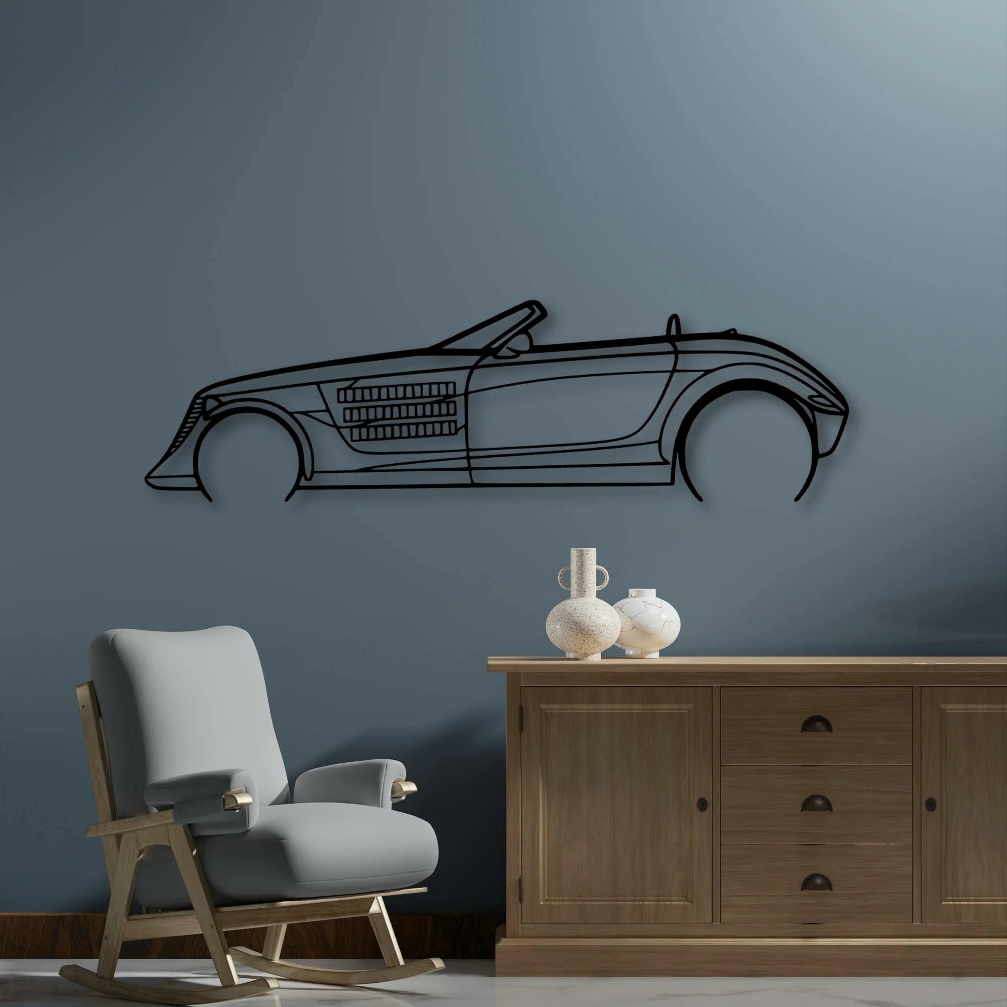 Prowler Classic Silhouette Metal Wall Art - Automotive Garage Decor