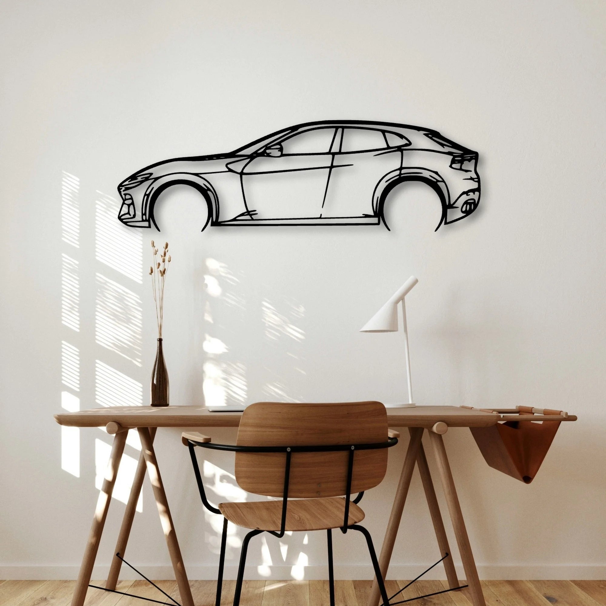 Purosangue Classic Silhouette Metal Wall Art - Automotive Garage Decor