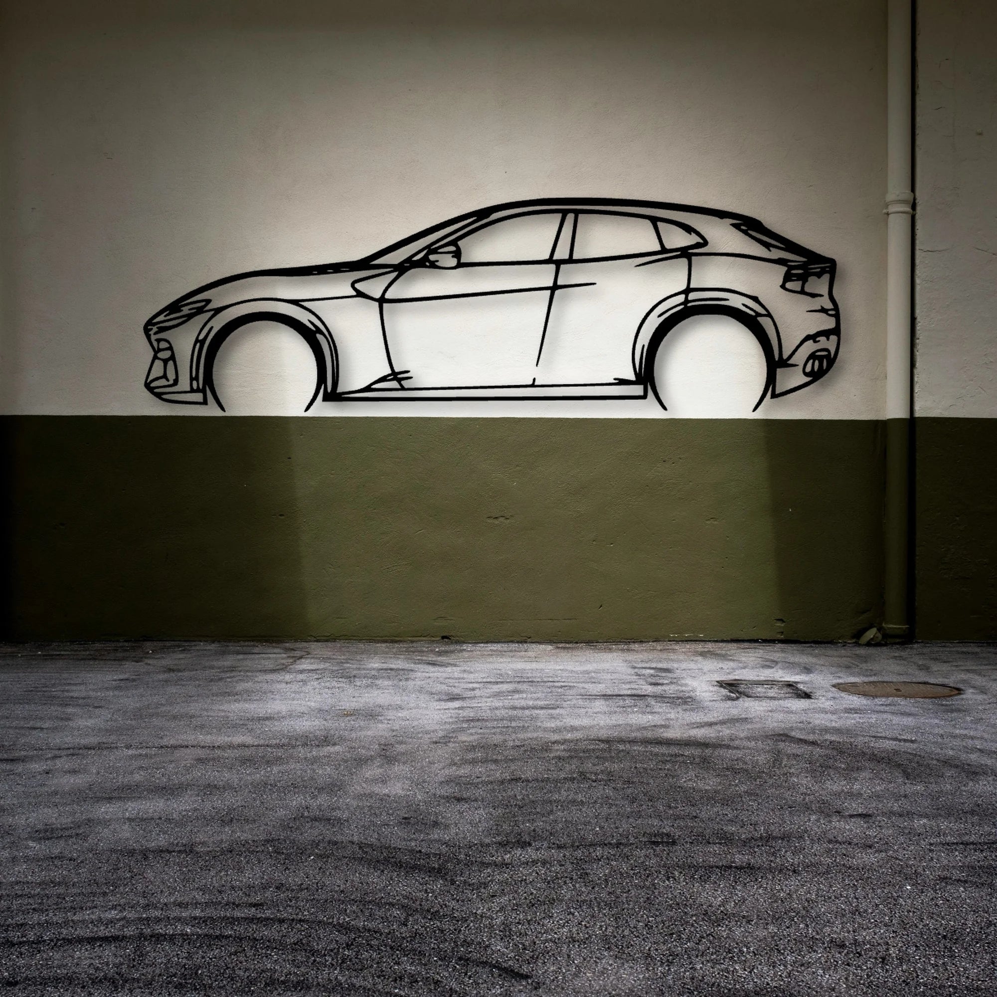 Purosangue Classic Silhouette Metal Wall Art - Automotive Garage Decor