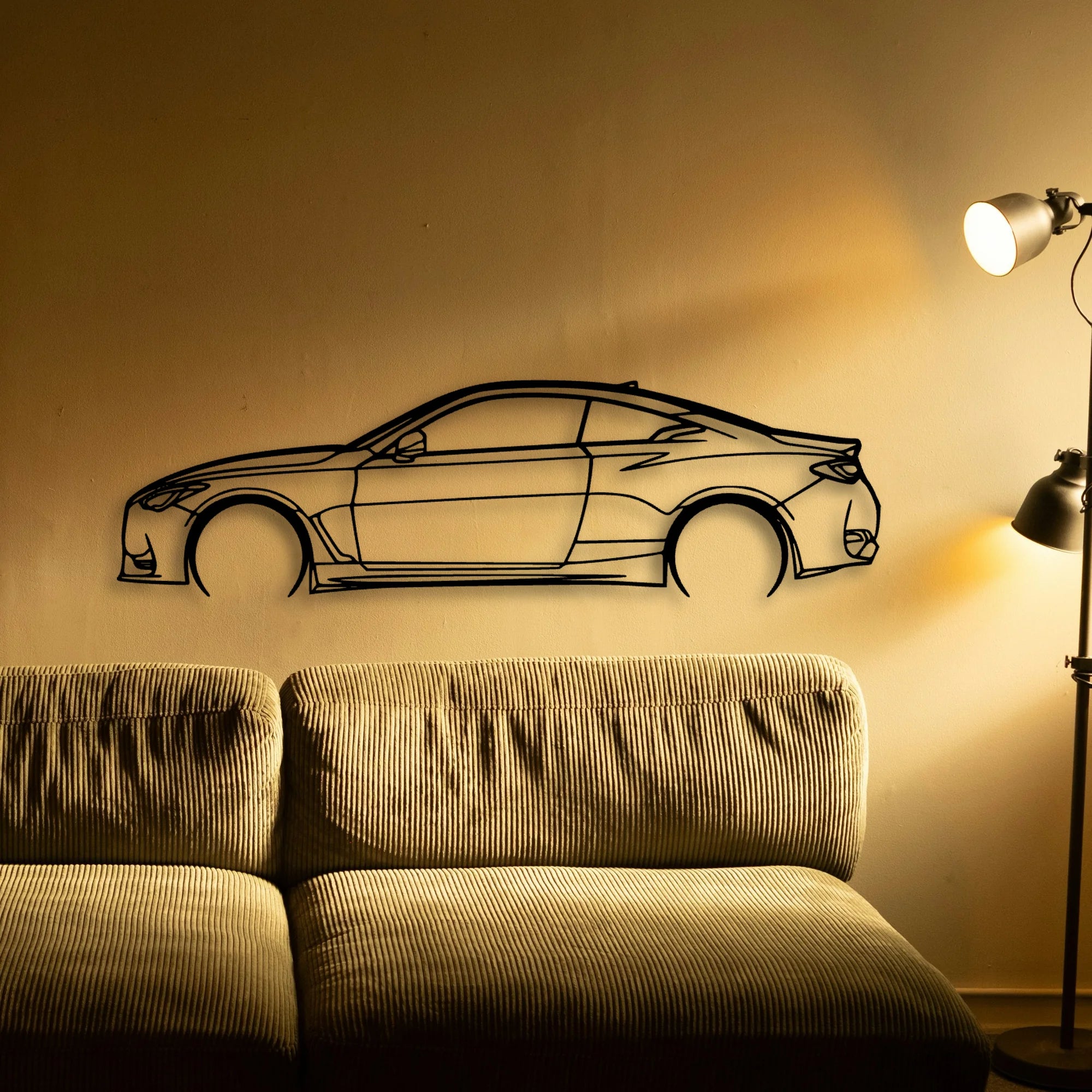 Q60 Classic Silhouette Metal Wall Art - Automotive Garage Decor