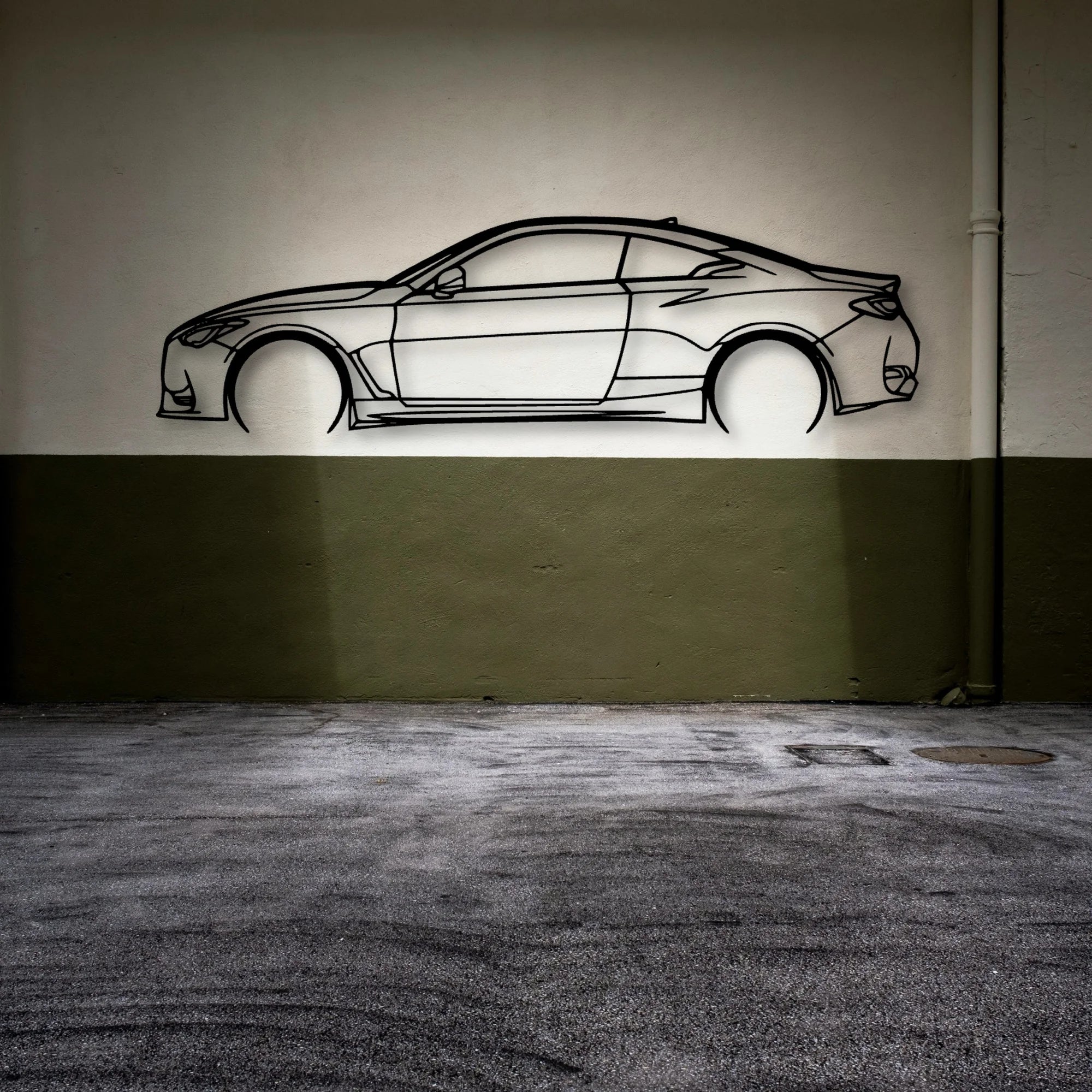 Q60 Classic Silhouette Metal Wall Art - Automotive Garage Decor