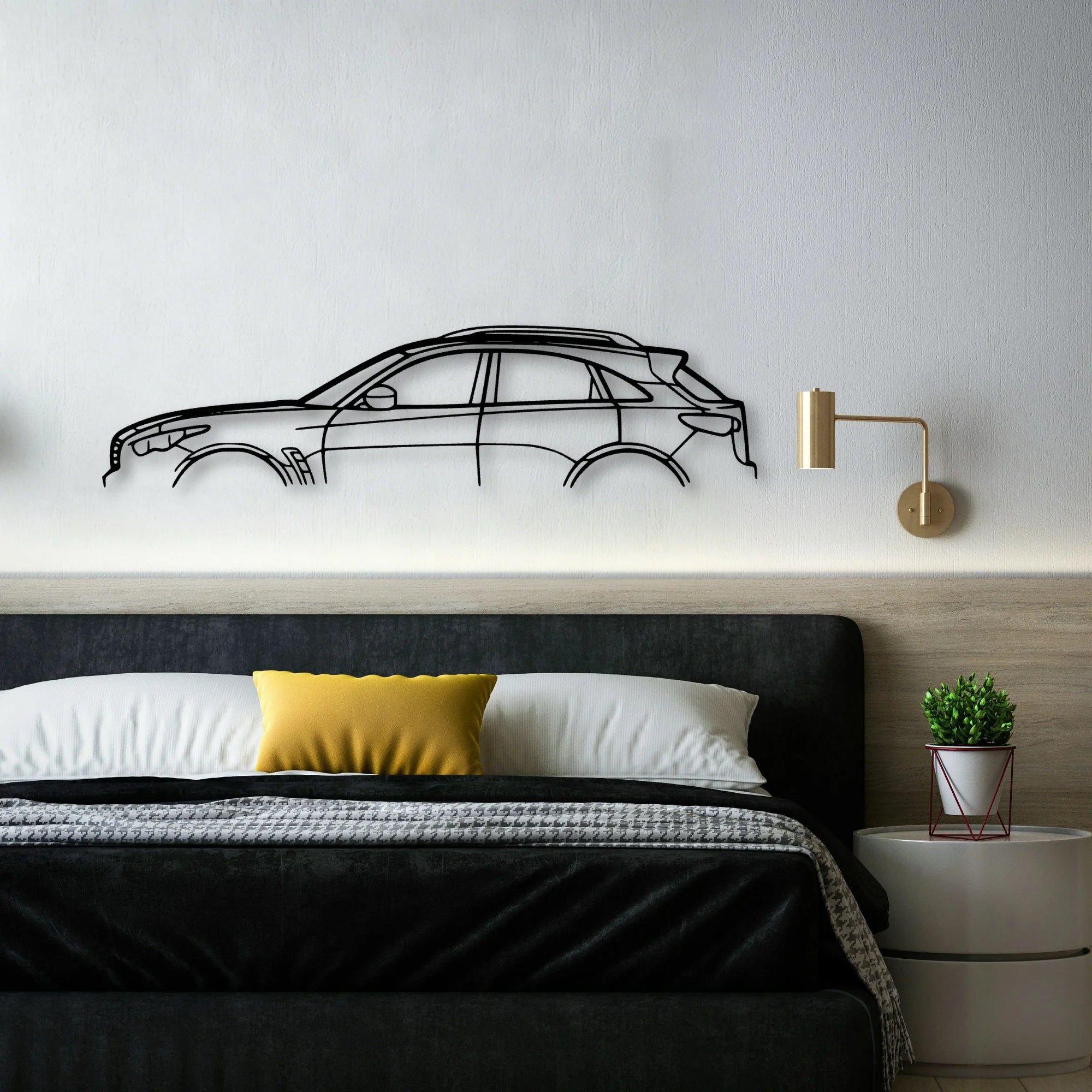 QX70S Classic Silhouette Metal Wall Art - Automotive Garage Decor