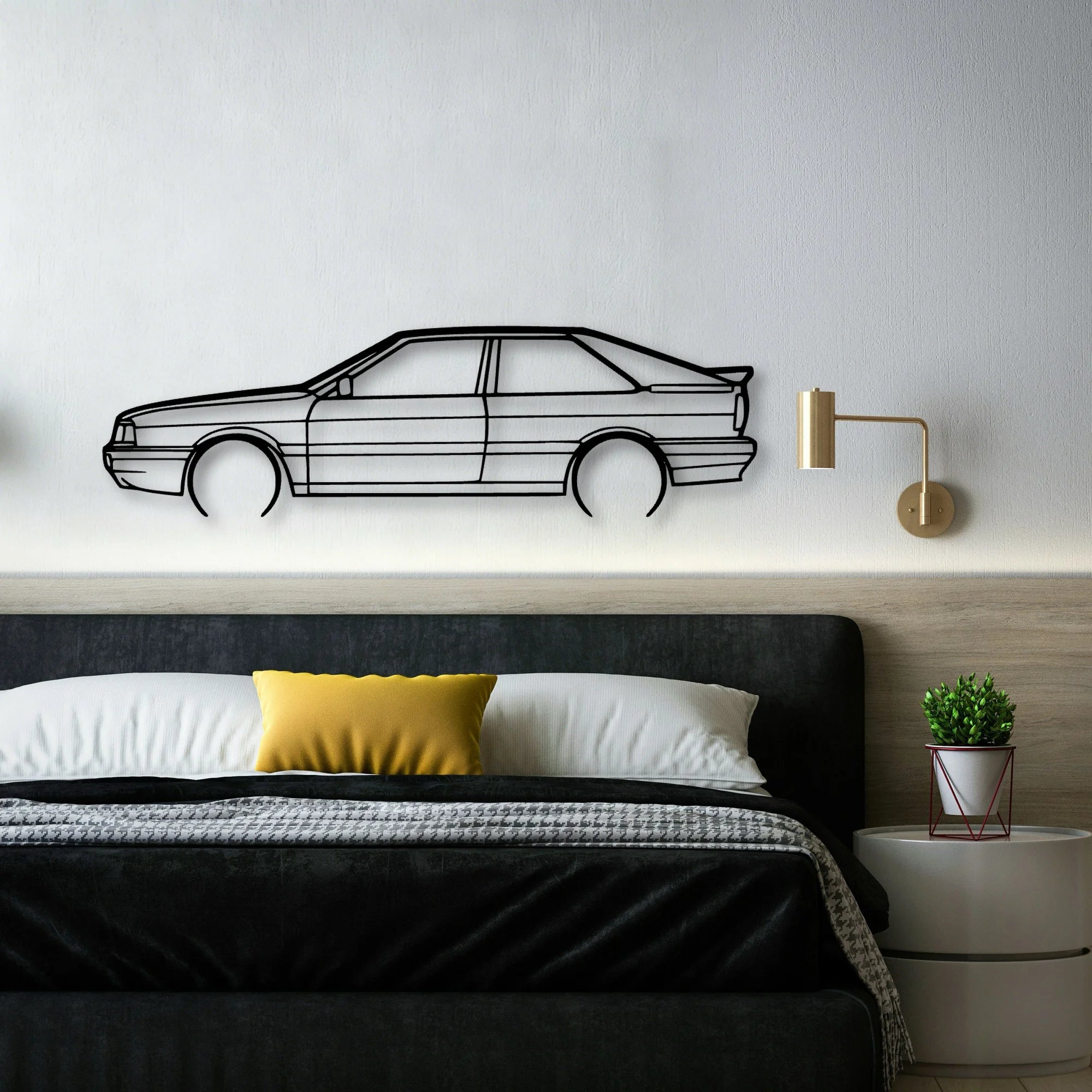 Quattro 80 1989 Classic Silhouette Metal Wall Art - Automotive Garage Decor