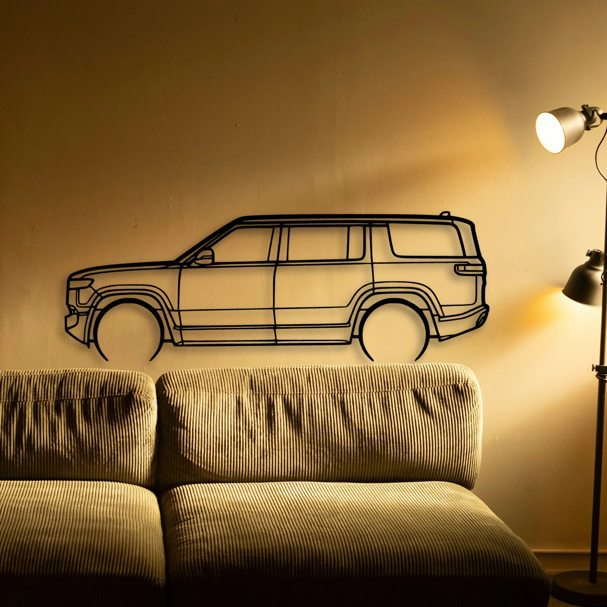 R1S 2 Classic Silhouette Metal Wall Art - Automotive Garage Decor