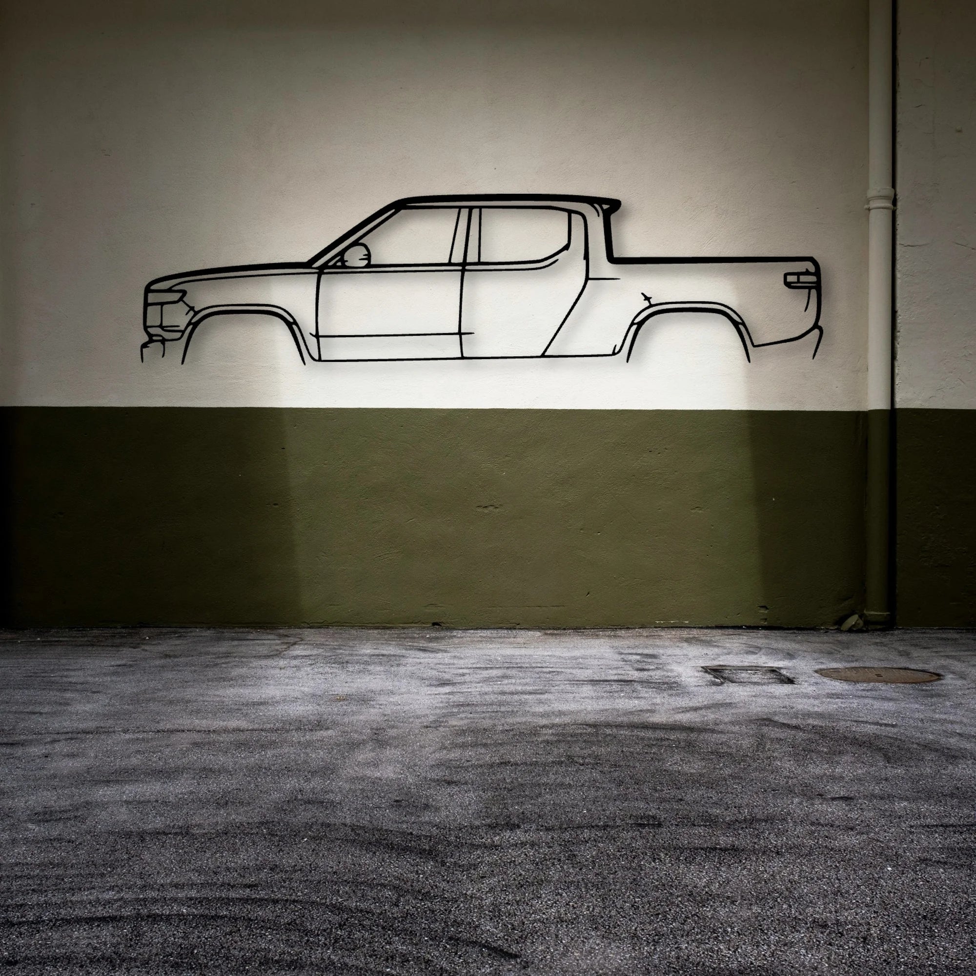 R1T Classic Silhouette Metal Wall Art - Automotive Garage Decor