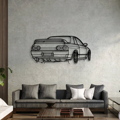 R32 GTR Nismo Angle Classic Silhouette Metal Wall Art - Automotive Garage Decor