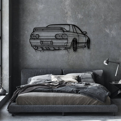 R32 GTR Nismo Angle Classic Silhouette Metal Wall Art - Automotive Garage Decor