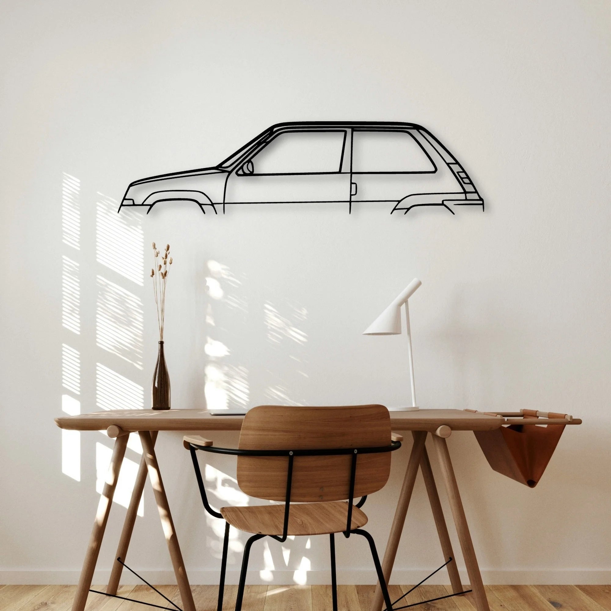R5 1987 Turbo GT Classic Silhouette Metal Wall Art - Automotive Garage Decor