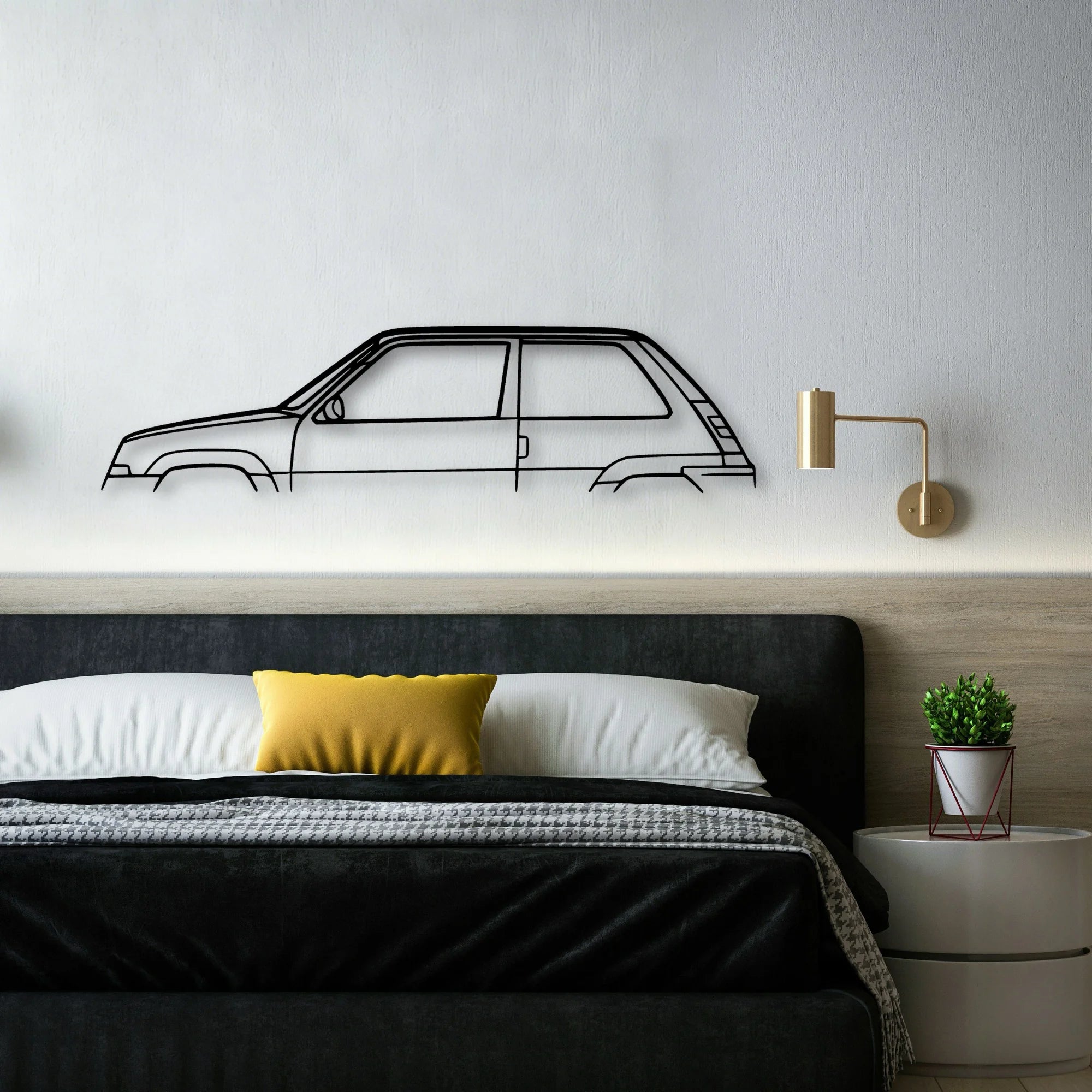R5 1987 Turbo GT Classic Silhouette Metal Wall Art - Automotive Garage Decor