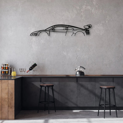 R8 LMS 2022 Classic Silhouette Metal Wall Art - Automotive Garage Decor