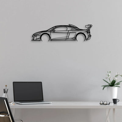 R8 LMS GT2 Classic Silhouette Metal Wall Art - Automotive Garage Decor