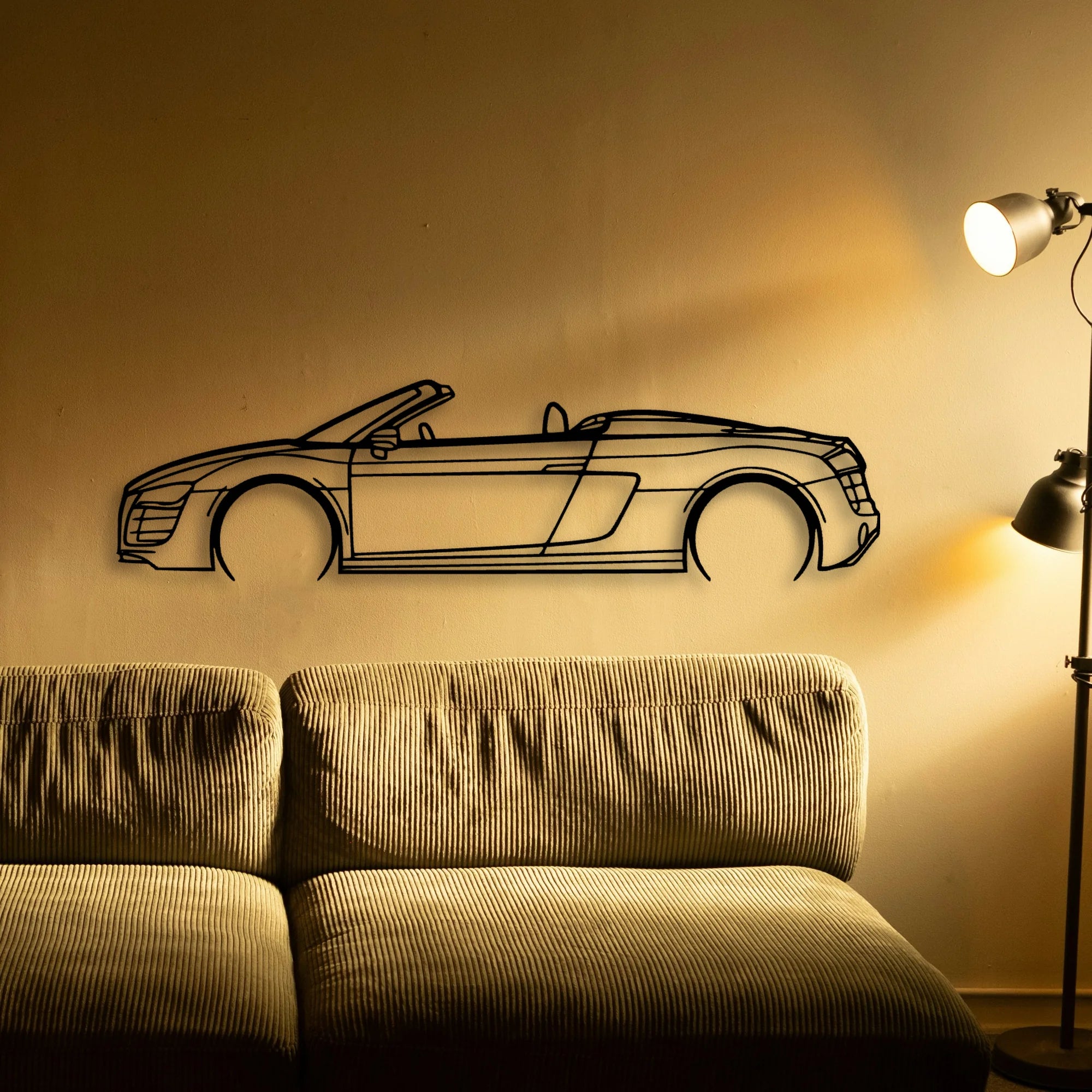 R8 Spyder 2012 Classic Silhouette Metal Wall Art - Automotive Garage Decor