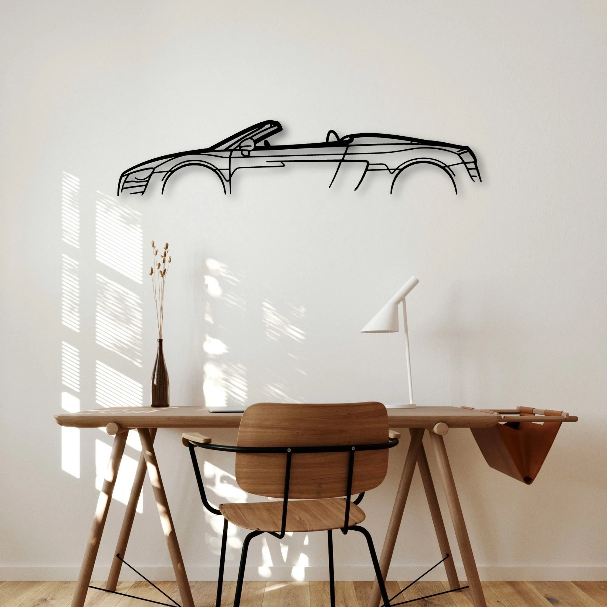 R8 Spyder MK1 Classic Silhouette Metal Wall Art - Automotive Garage Decor