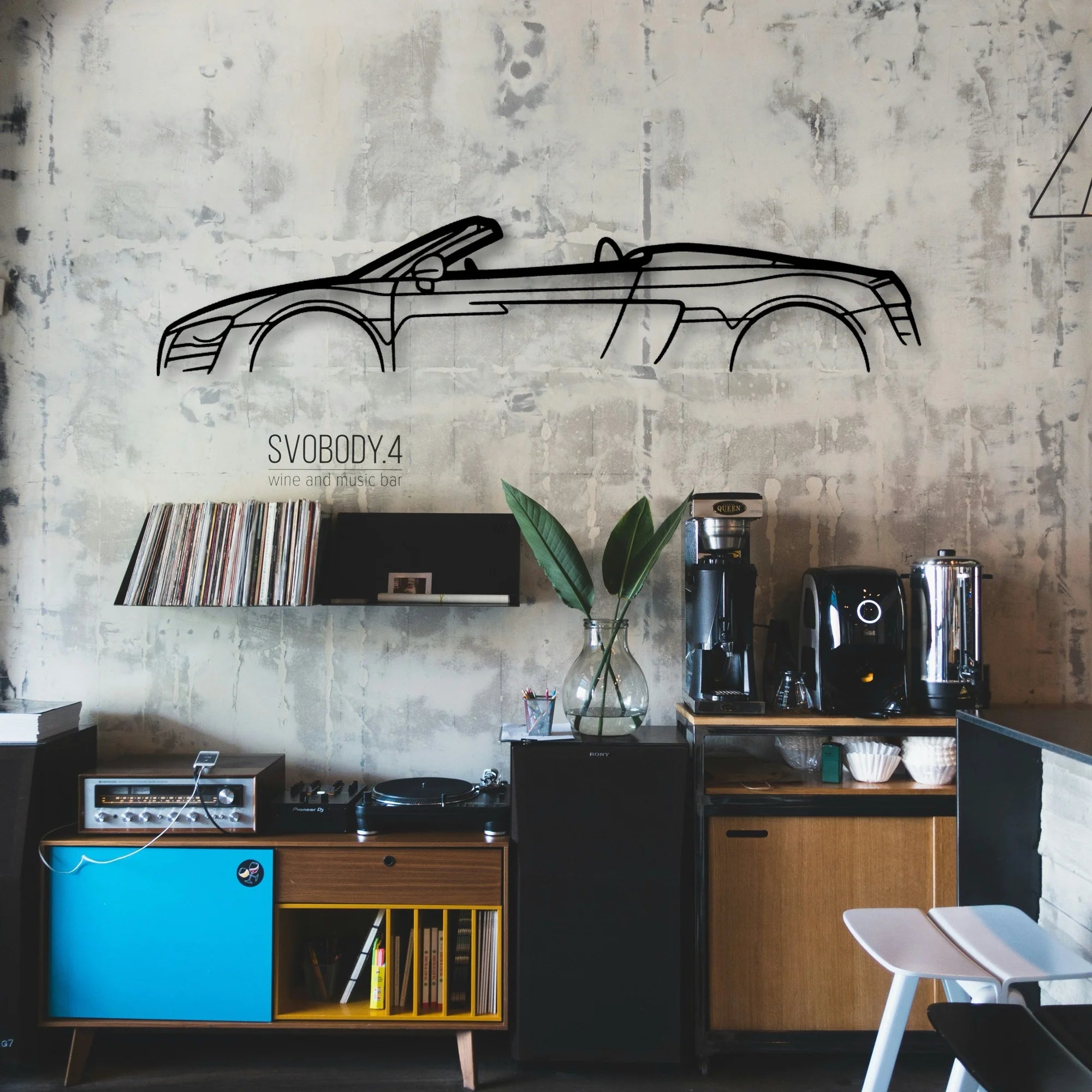 R8 Spyder MK1 Classic Silhouette Metal Wall Art - Automotive Garage Decor