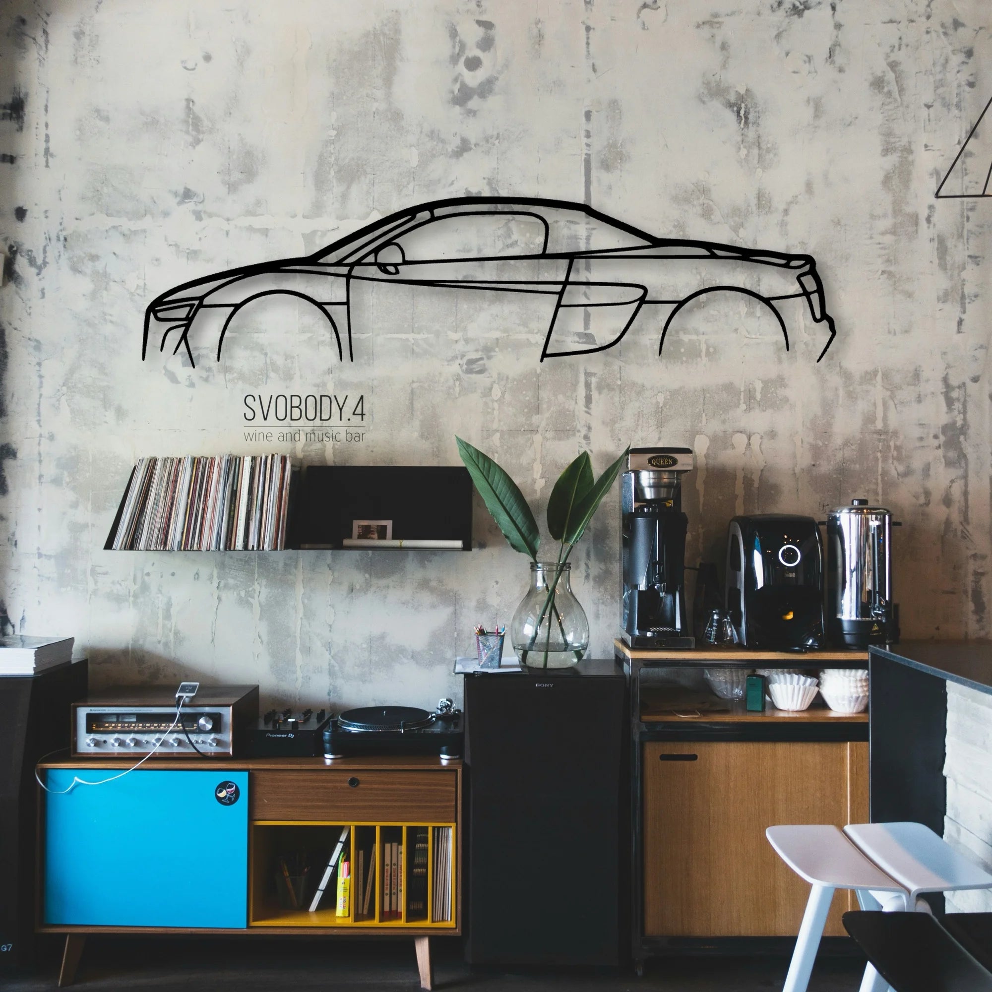 R8 Spyder MK2 Classic Silhouette Metal Wall Art - Automotive Garage Decor