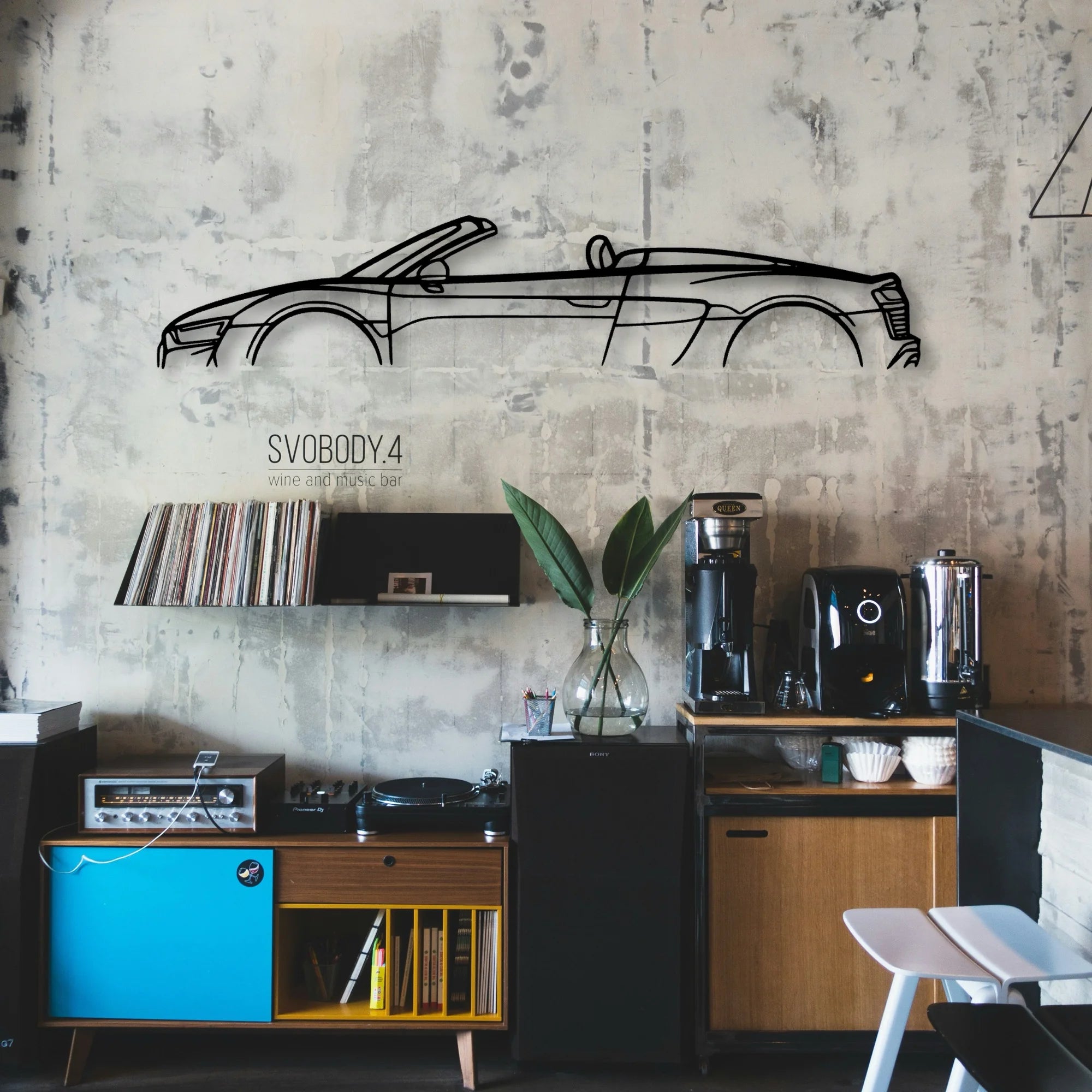 R8 Spyder MK2 2 Classic Silhouette Metal Wall Art - Automotive Garage Decor