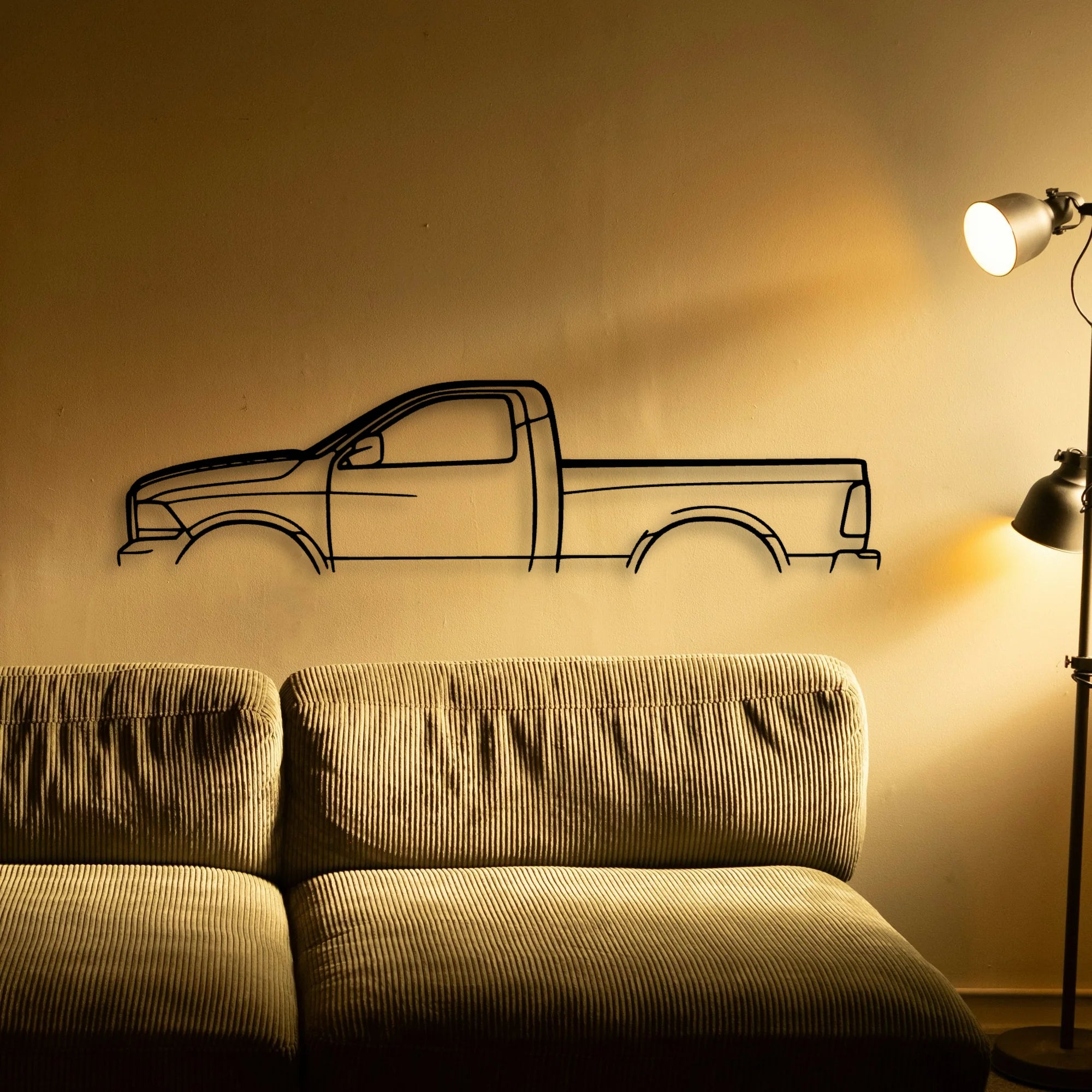 RAM 1500 2013 Classic Silhouette Metal Wall Art - Automotive Garage Decor
