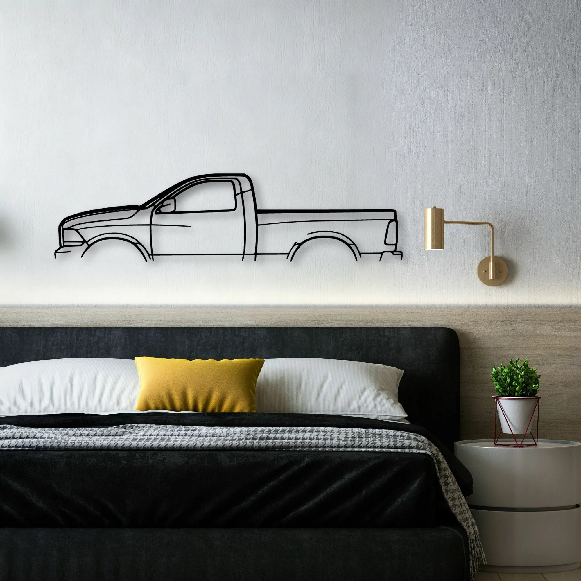 RAM 1500 2013 Classic Silhouette Metal Wall Art - Automotive Garage Decor