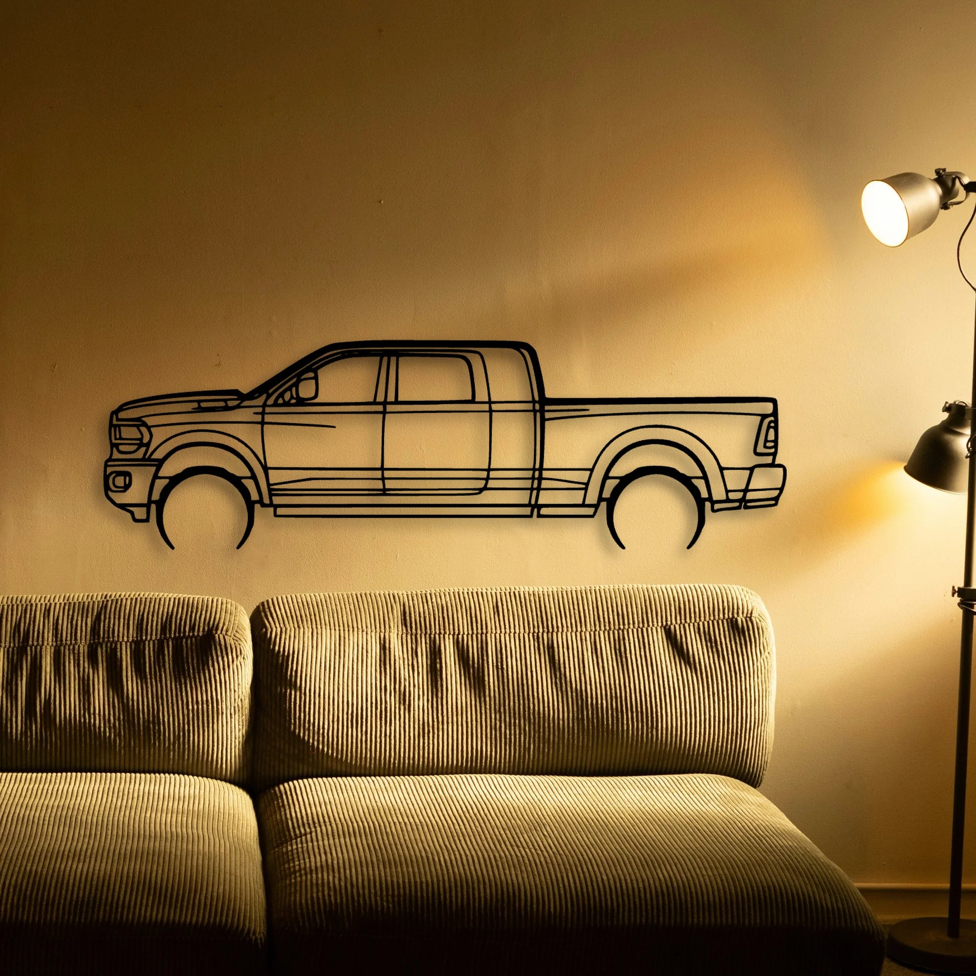 RAM 2500 Mega Classic Silhouette Metal Wall Art - Automotive Garage Decor