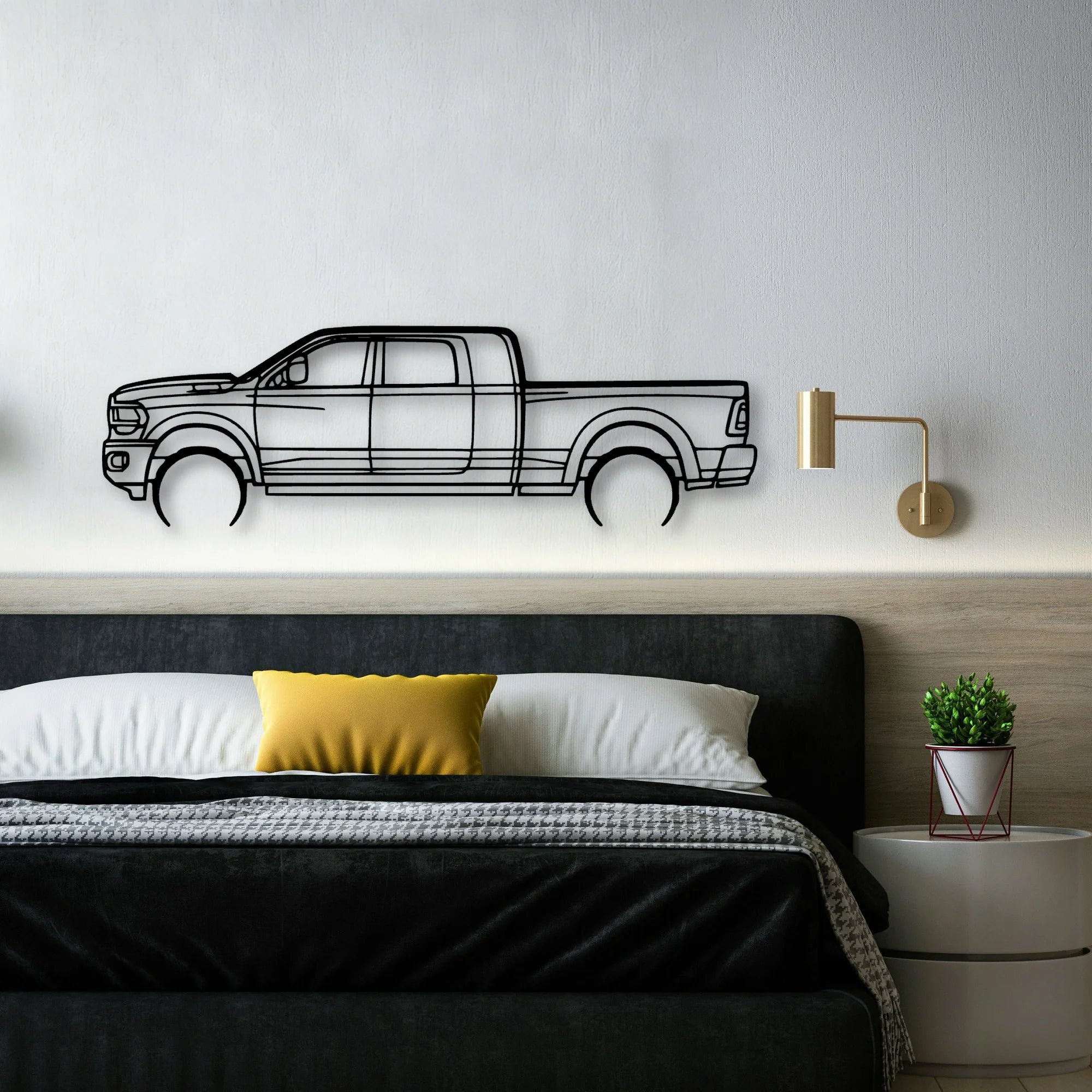 RAM 2500 Mega Classic Silhouette Metal Wall Art - Automotive Garage Decor