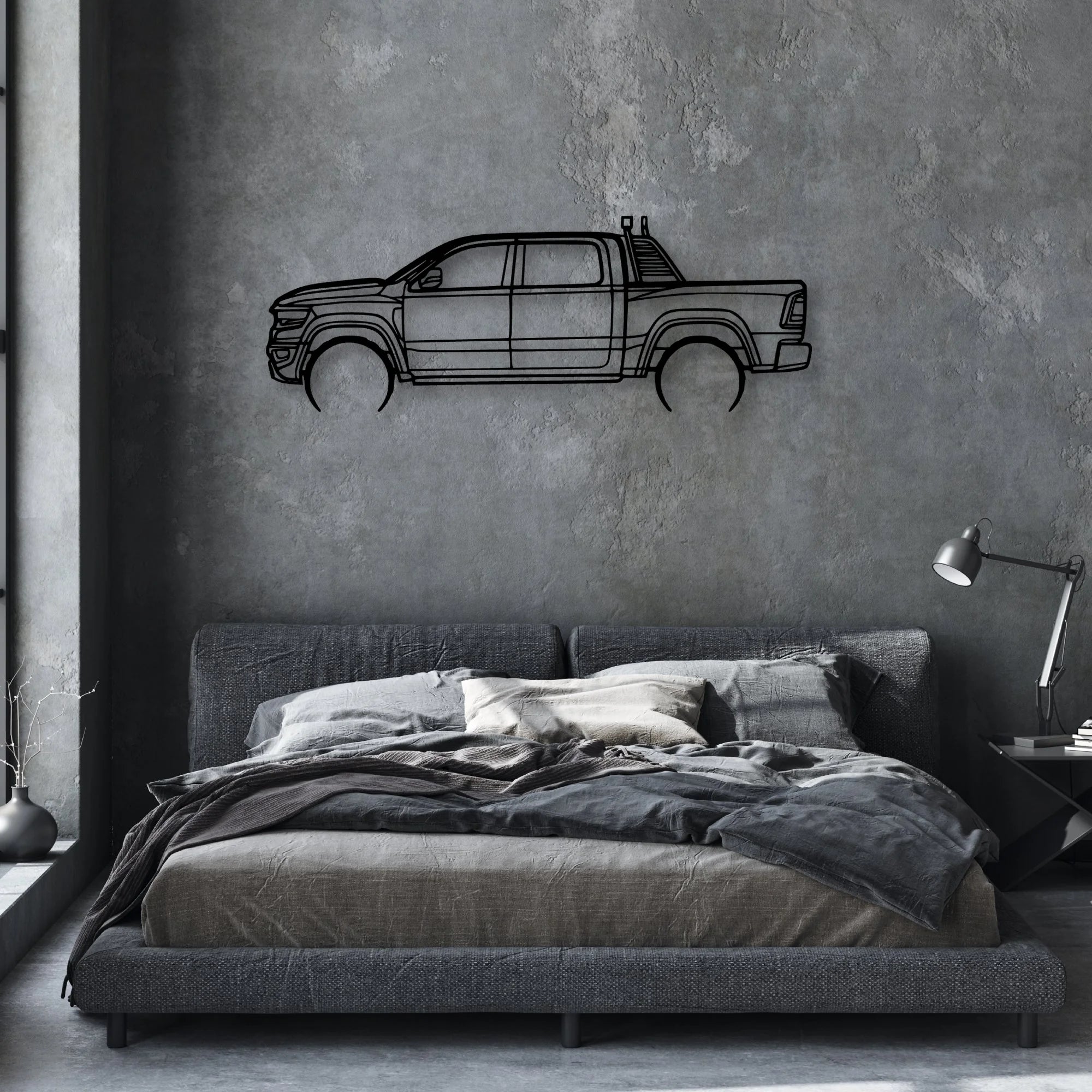 RAM TRX 2022 Classic Silhouette Metal Wall Art - Automotive Garage Decor