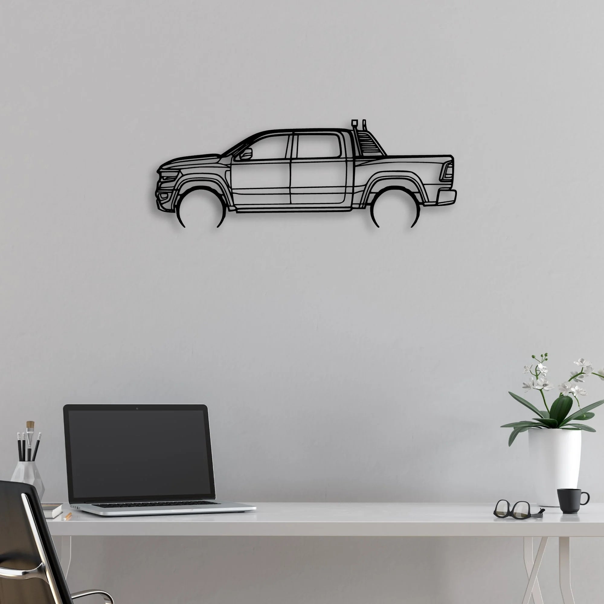 RAM TRX 2022 Classic Silhouette Metal Wall Art - Automotive Garage Decor