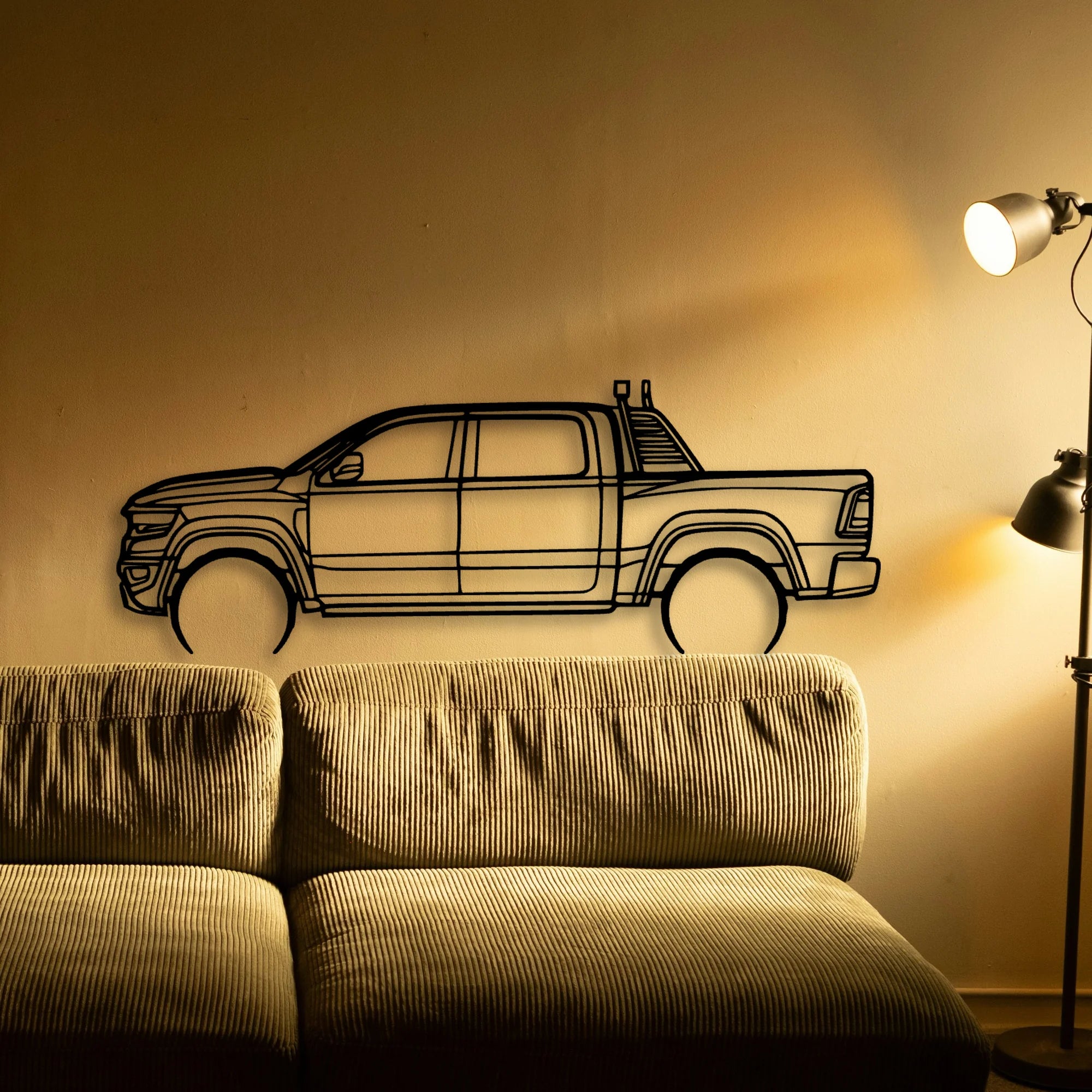 RAM TRX 2022 Classic Silhouette Metal Wall Art - Automotive Garage Decor