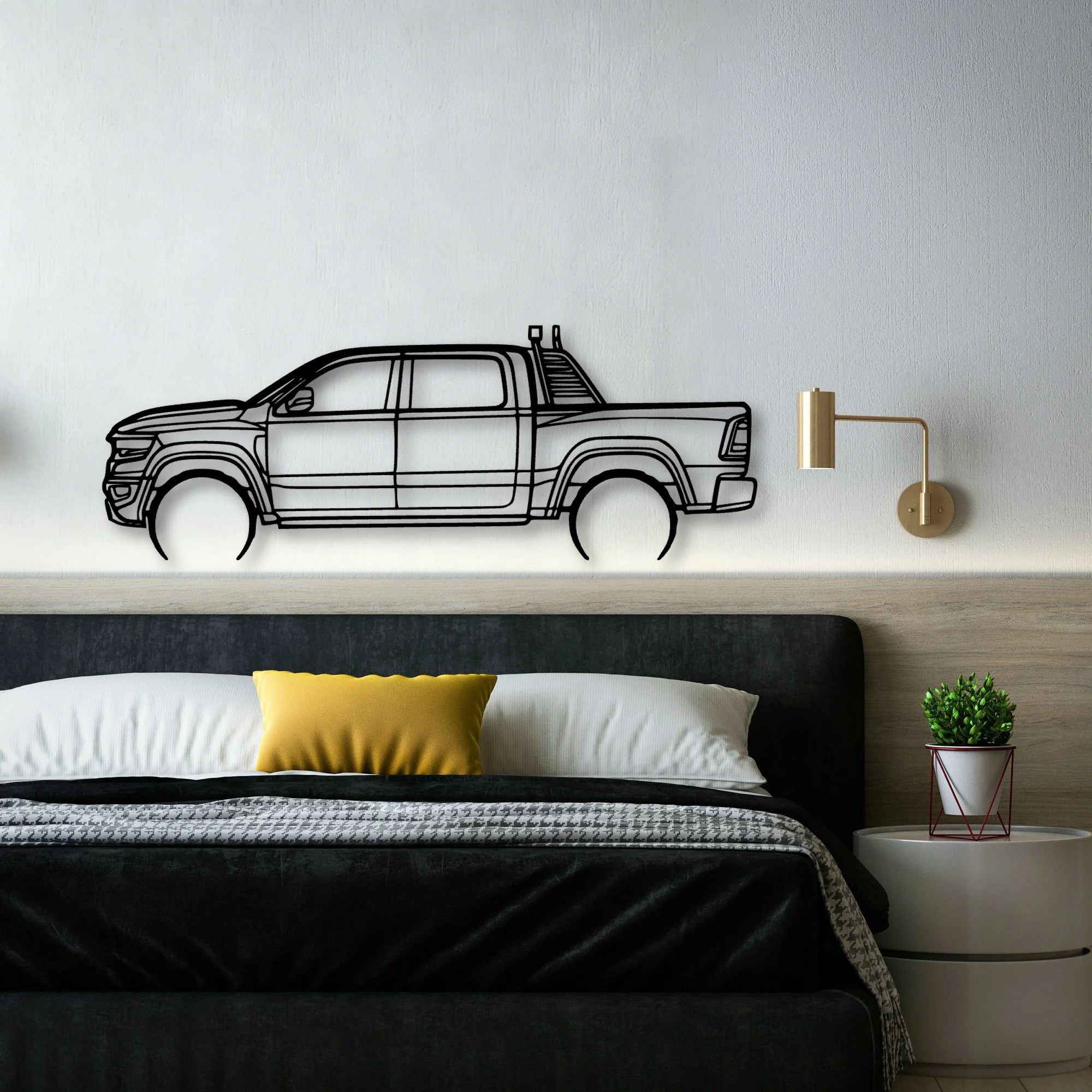 RAM TRX 2022 Classic Silhouette Metal Wall Art - Automotive Garage Decor