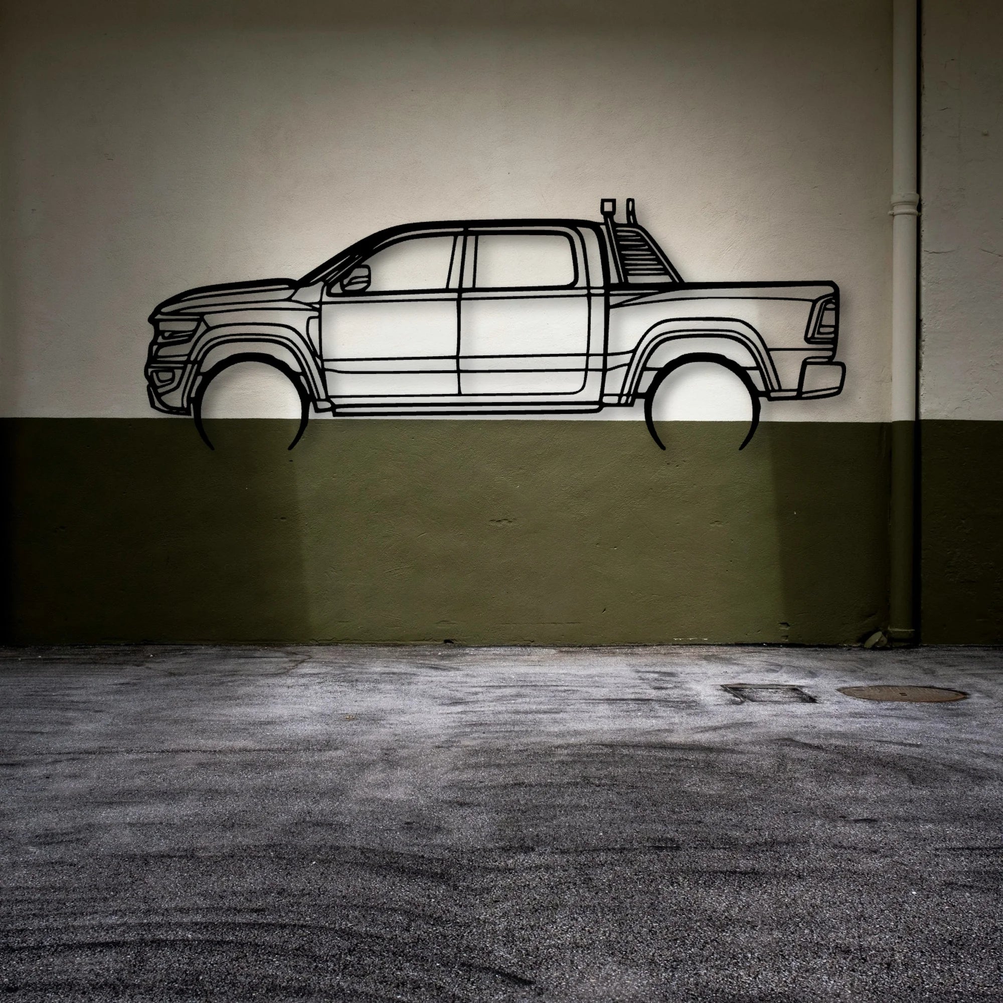 RAM TRX 2022 Classic Silhouette Metal Wall Art - Automotive Garage Decor