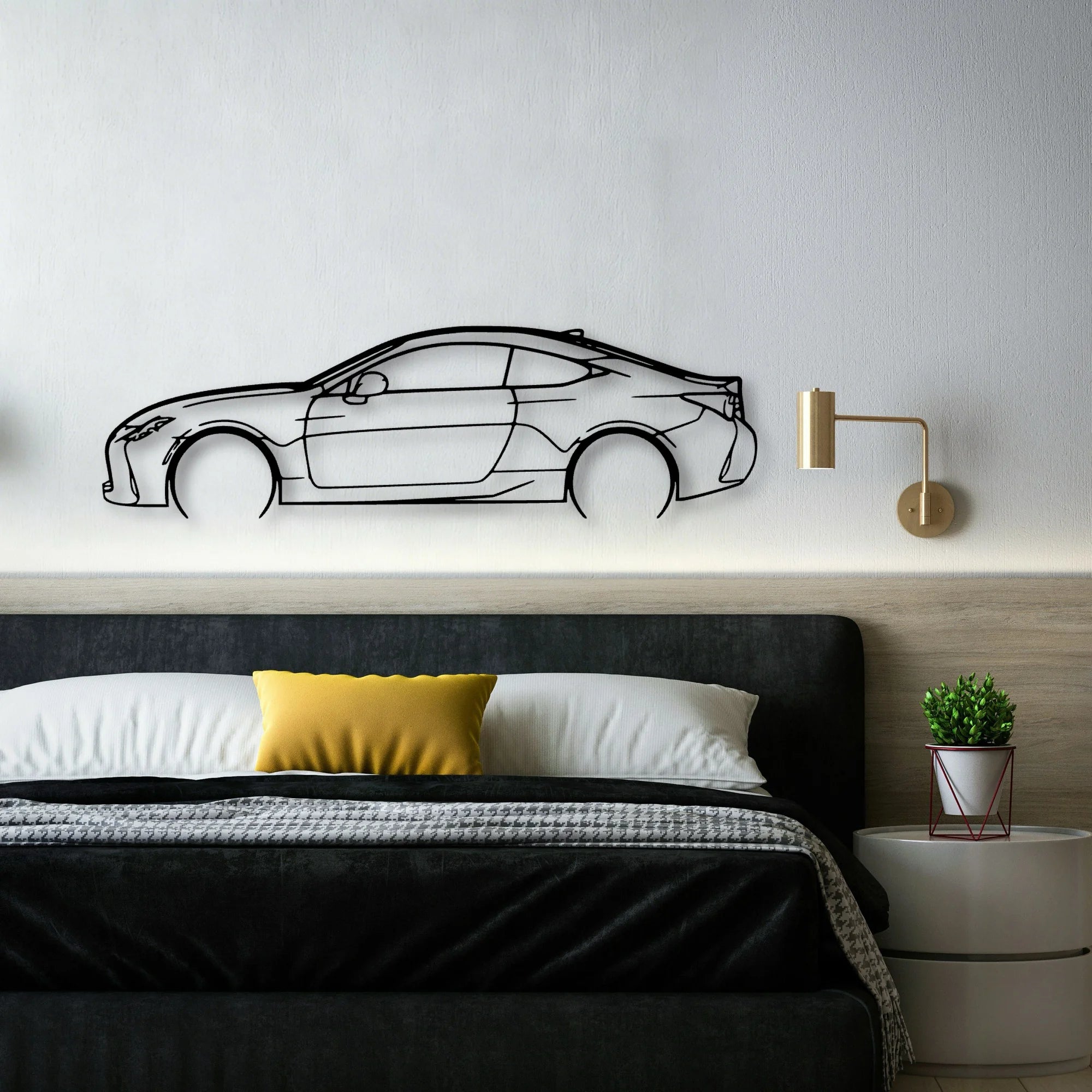 RC 350 F Sport 2 Classic Silhouette Metal Wall Art - Automotive Garage Decor