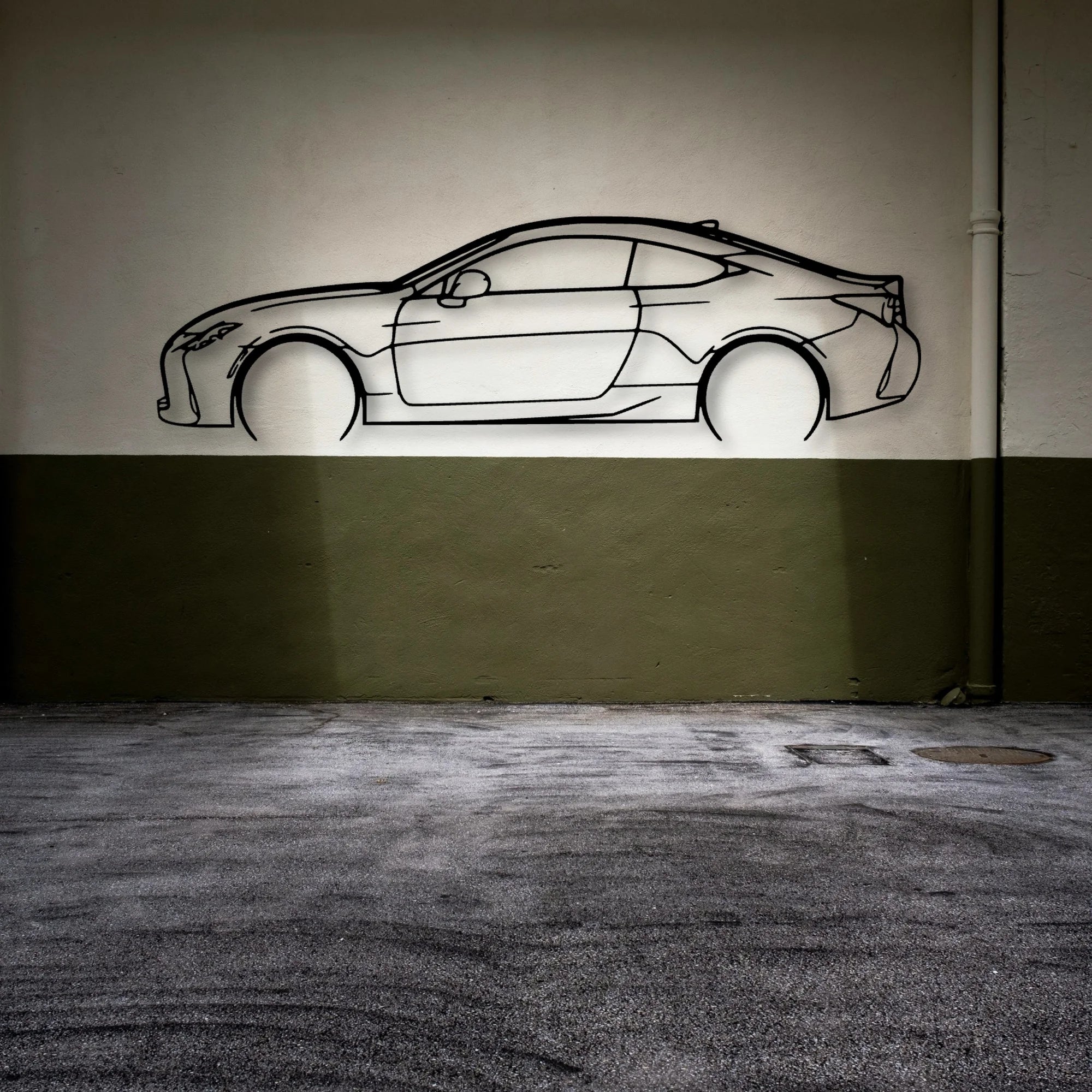 RC 350 F Sport 2 Classic Silhouette Metal Wall Art - Automotive Garage Decor
