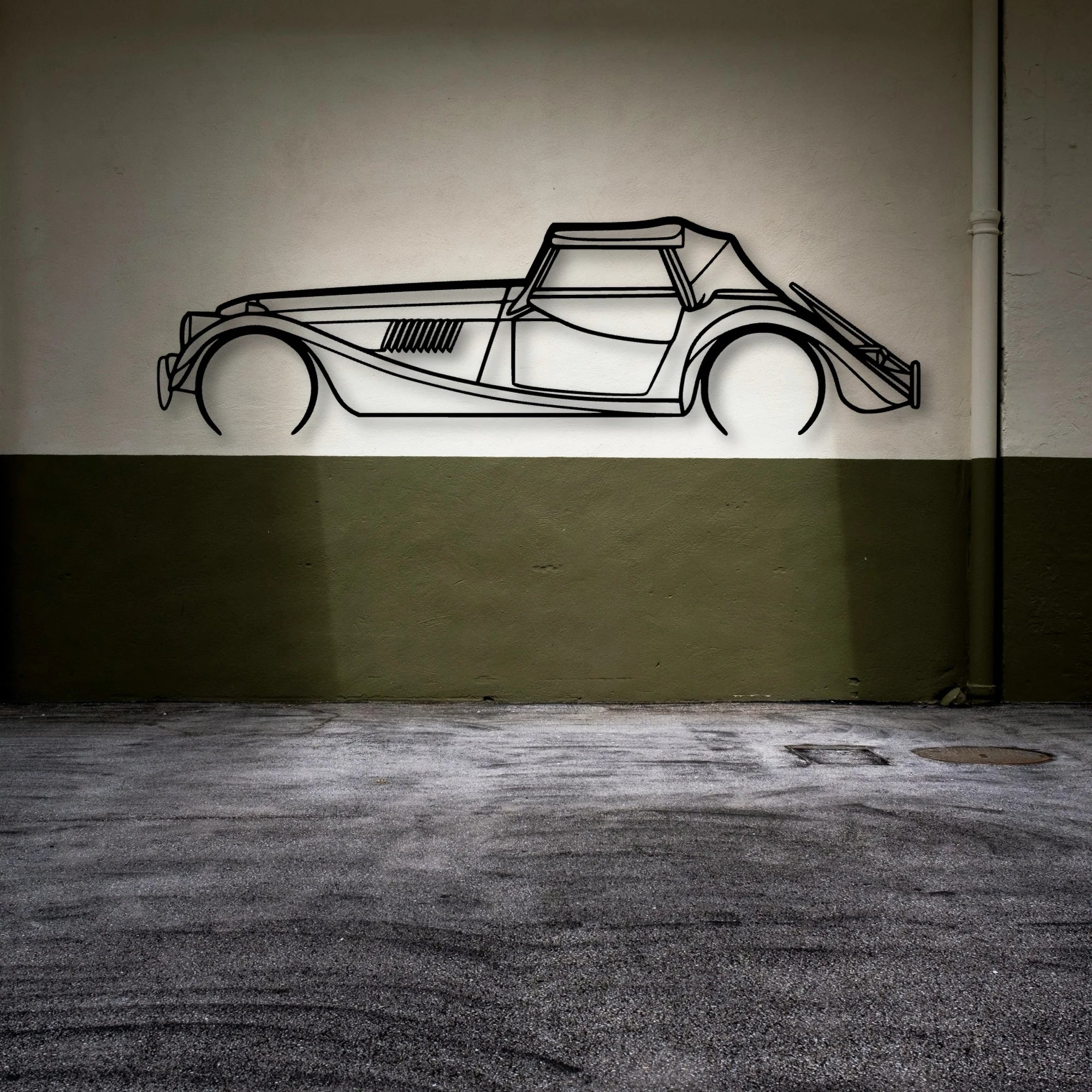 ROADSTER 2015 Classic Silhouette Metal Wall Art - Automotive Garage Decor