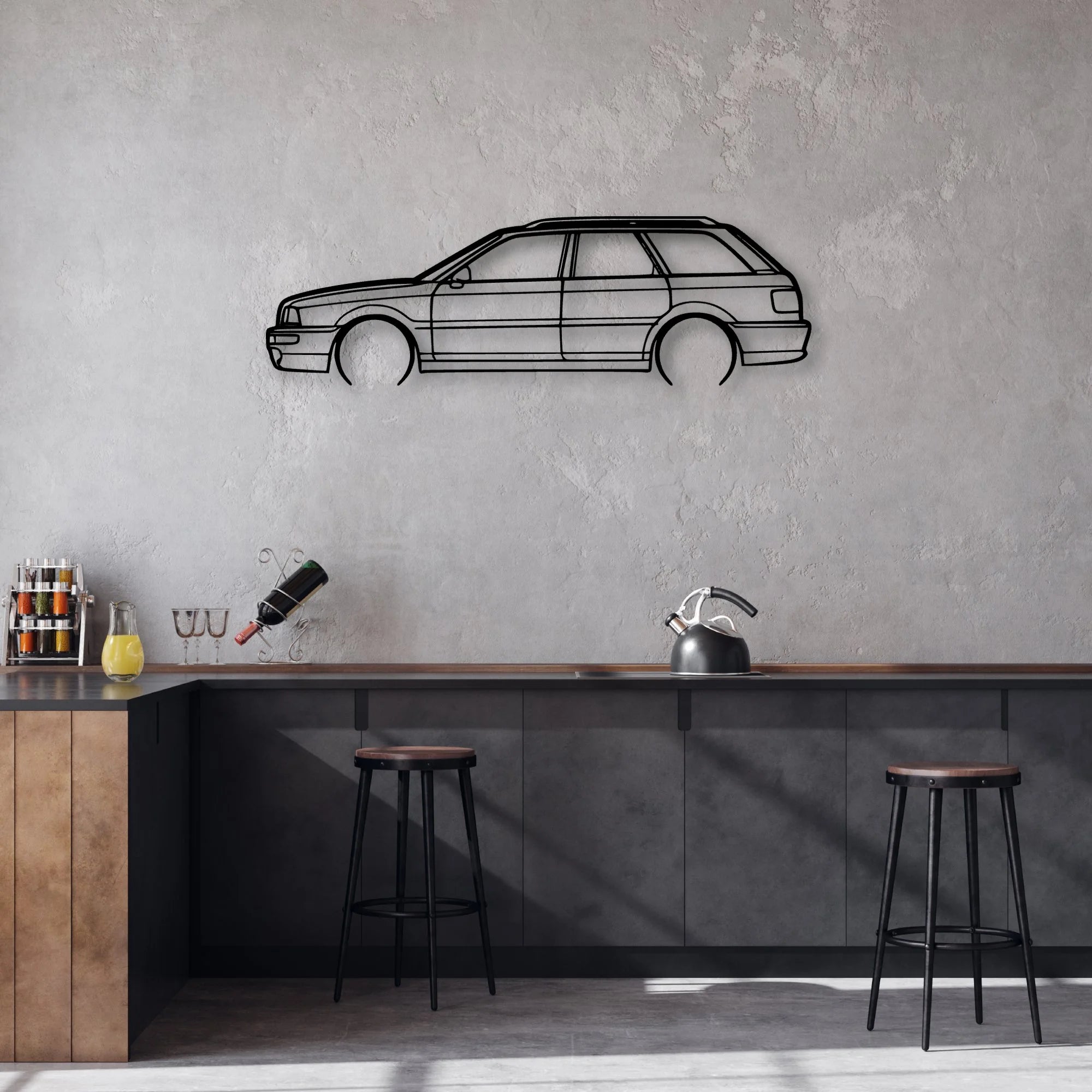 RS2 1994 Classic Silhouette Metal Wall Art - Automotive Garage Decor